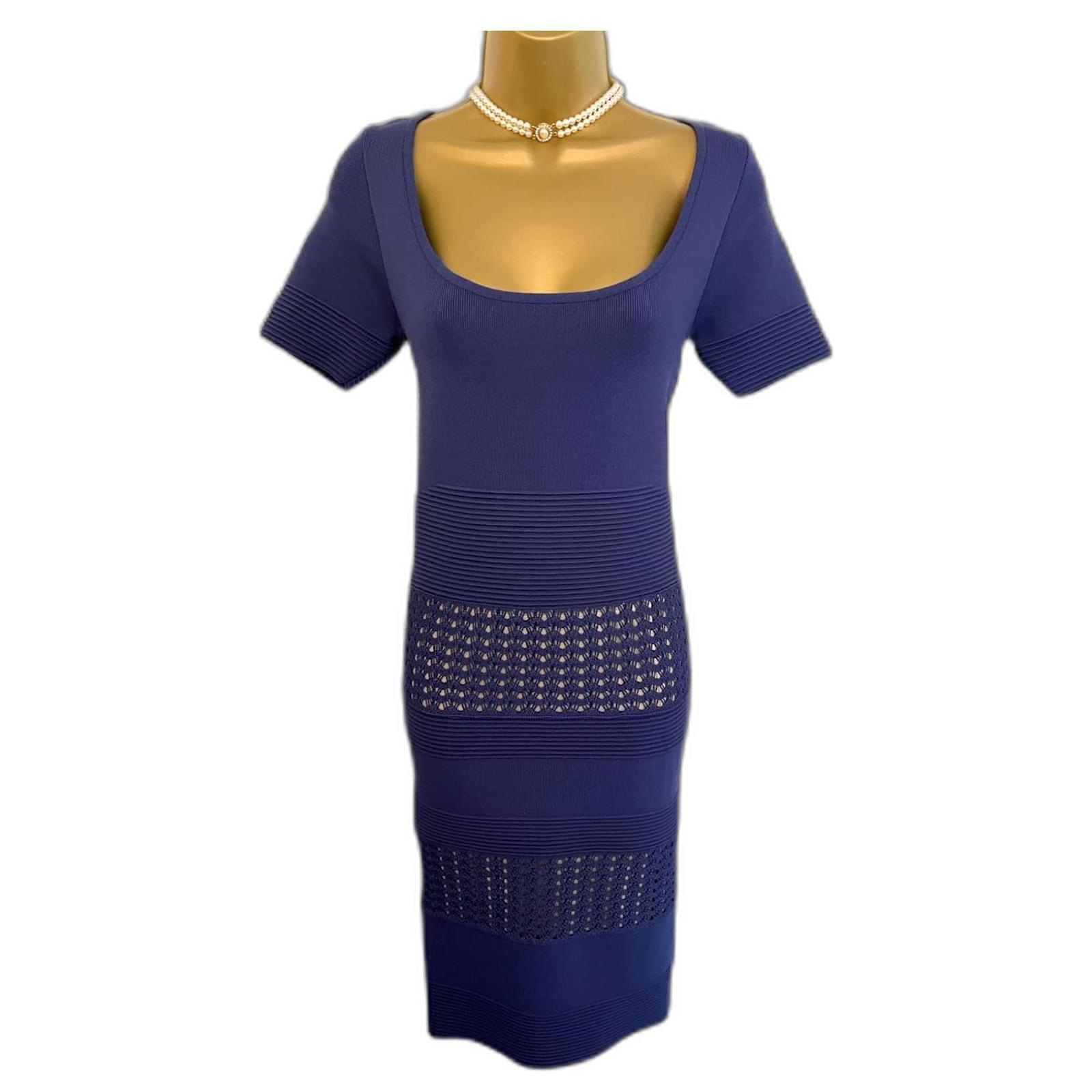 princess polly baby blue dress Reiss Lavender Blue Crochet Bandage Short Sleeve Bodycon Dress Size S UK  8/10 Purple Viscose ref.993723