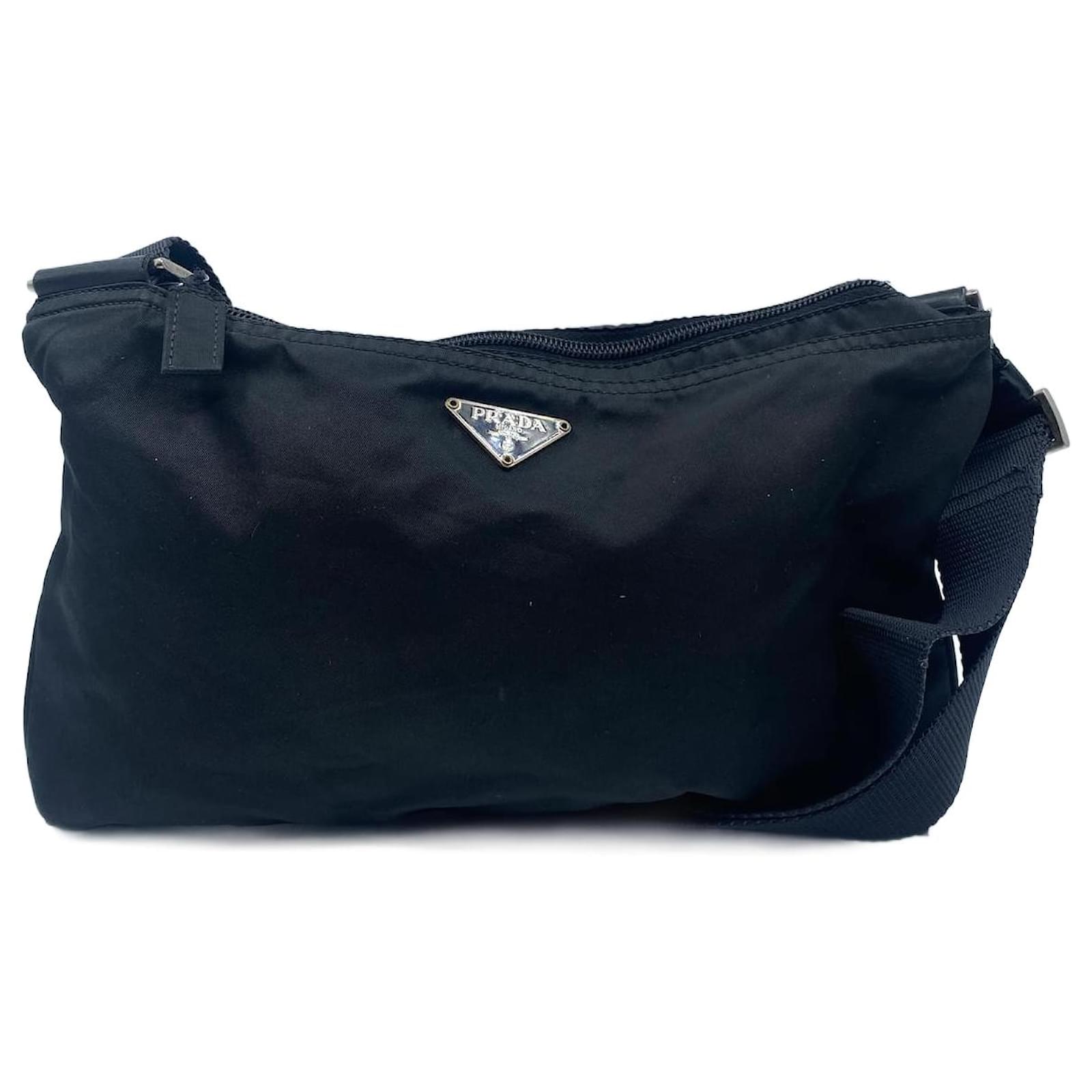 Prada Tessuto Nylon Pochette Bag Black