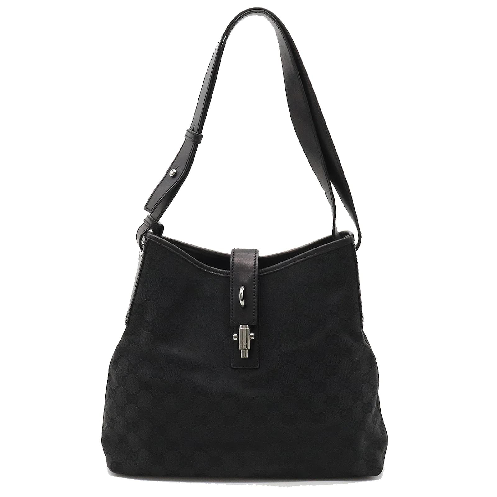 GUCCI GG Monogram Piston Tote Bag Black 110291