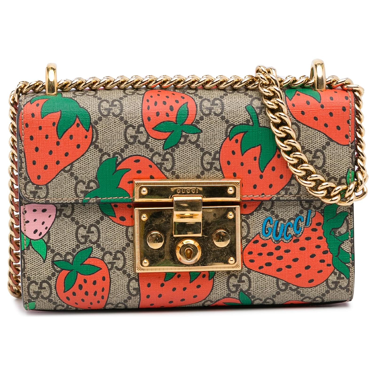 Gucci Padlock GG Strawberry Small Shoulder Bag