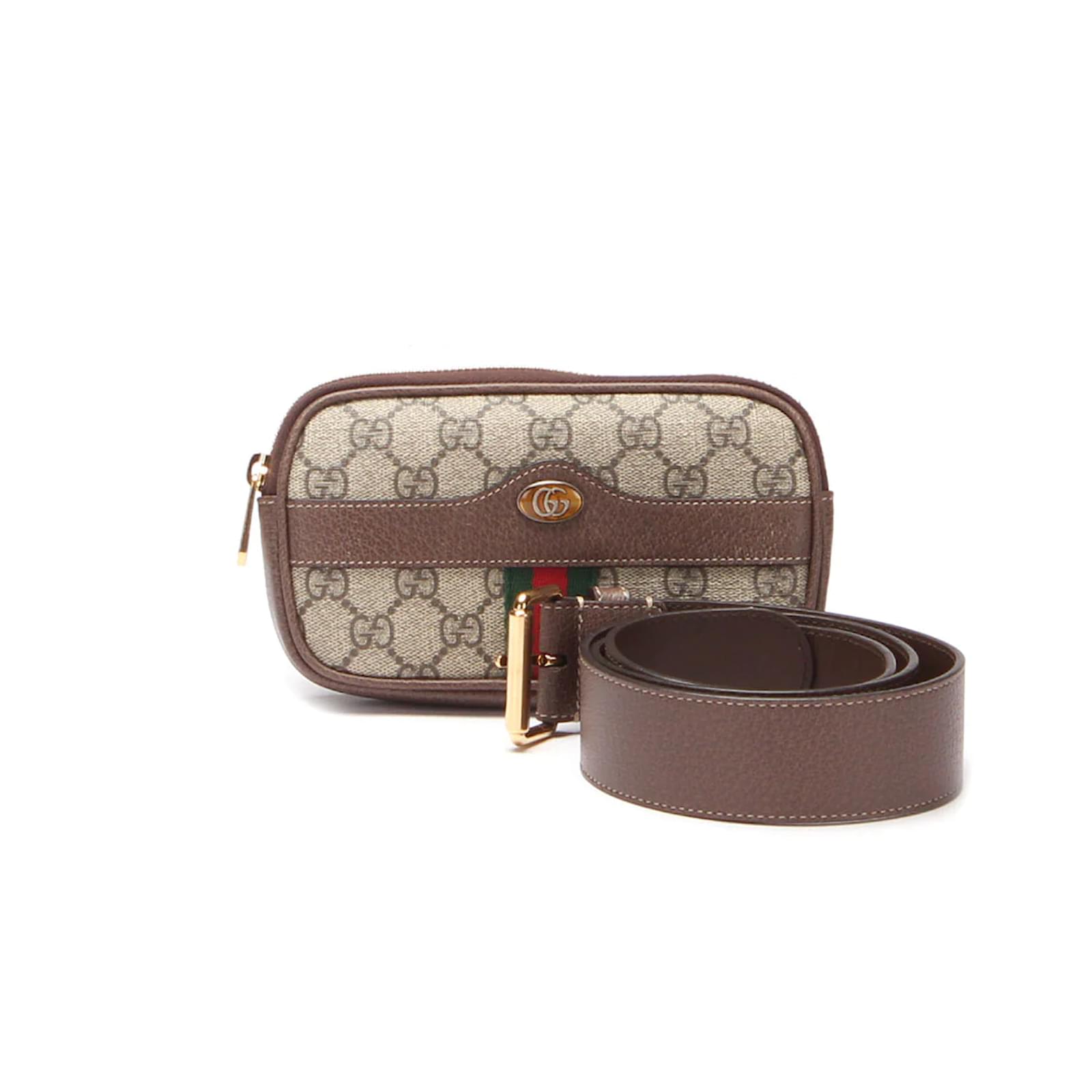 Gucci GG Supreme Ophidia Belt Bag Brown Cloth ref.994342