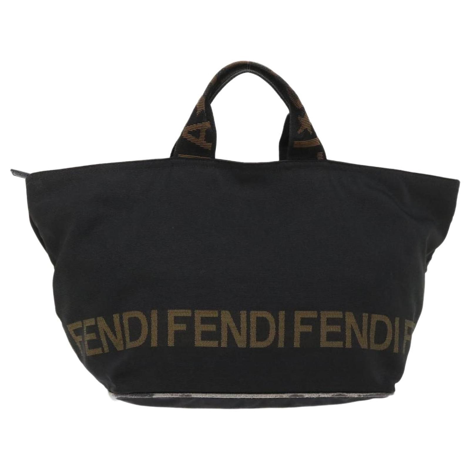 Fendi Nylon Tote Bag in Black / Brown