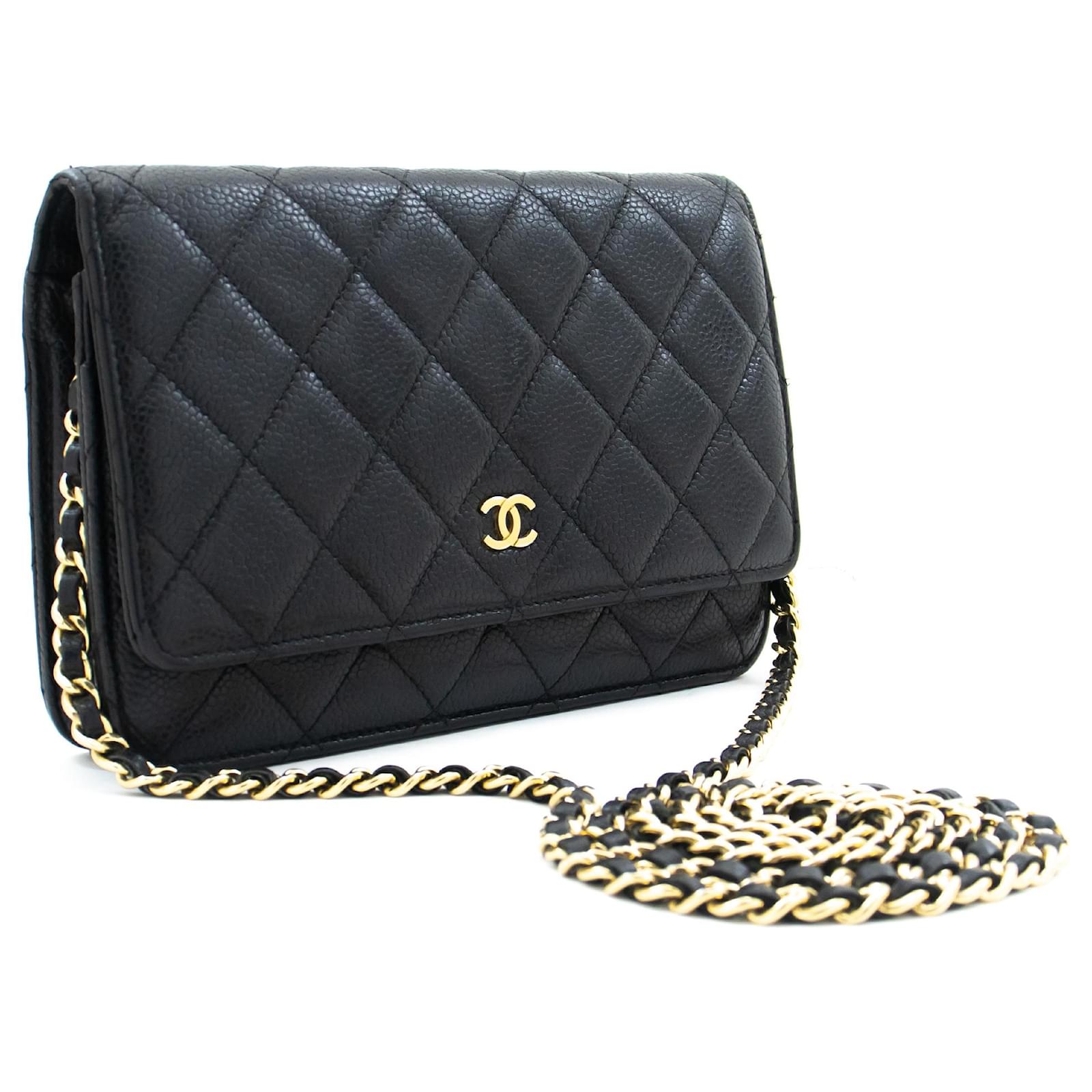 chanel wallet on chain caviar leather