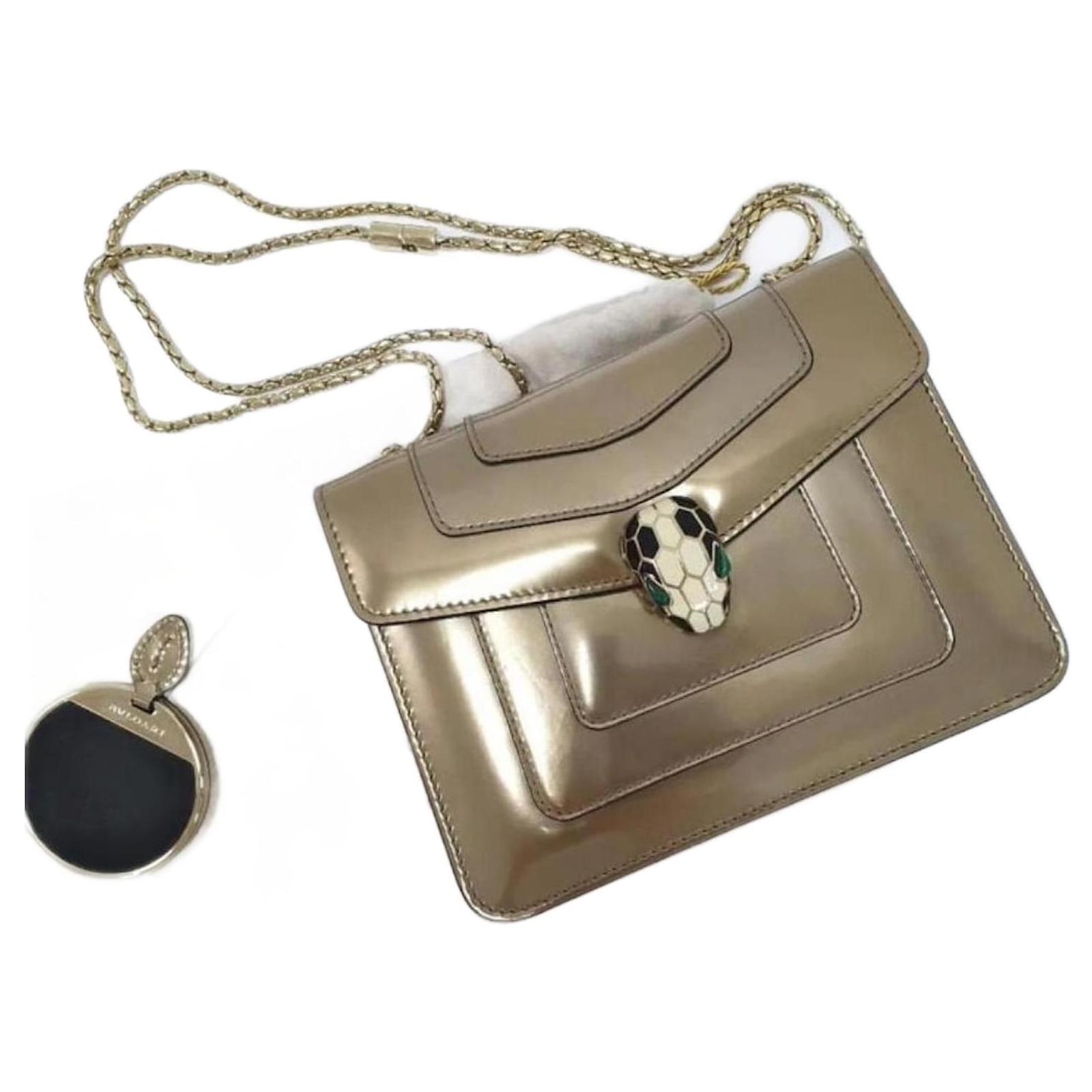 Bulgari Bvlgari Serpenti Forever Metallic Leather Shoulder Bag Golden  ref.995063 - Joli Closet