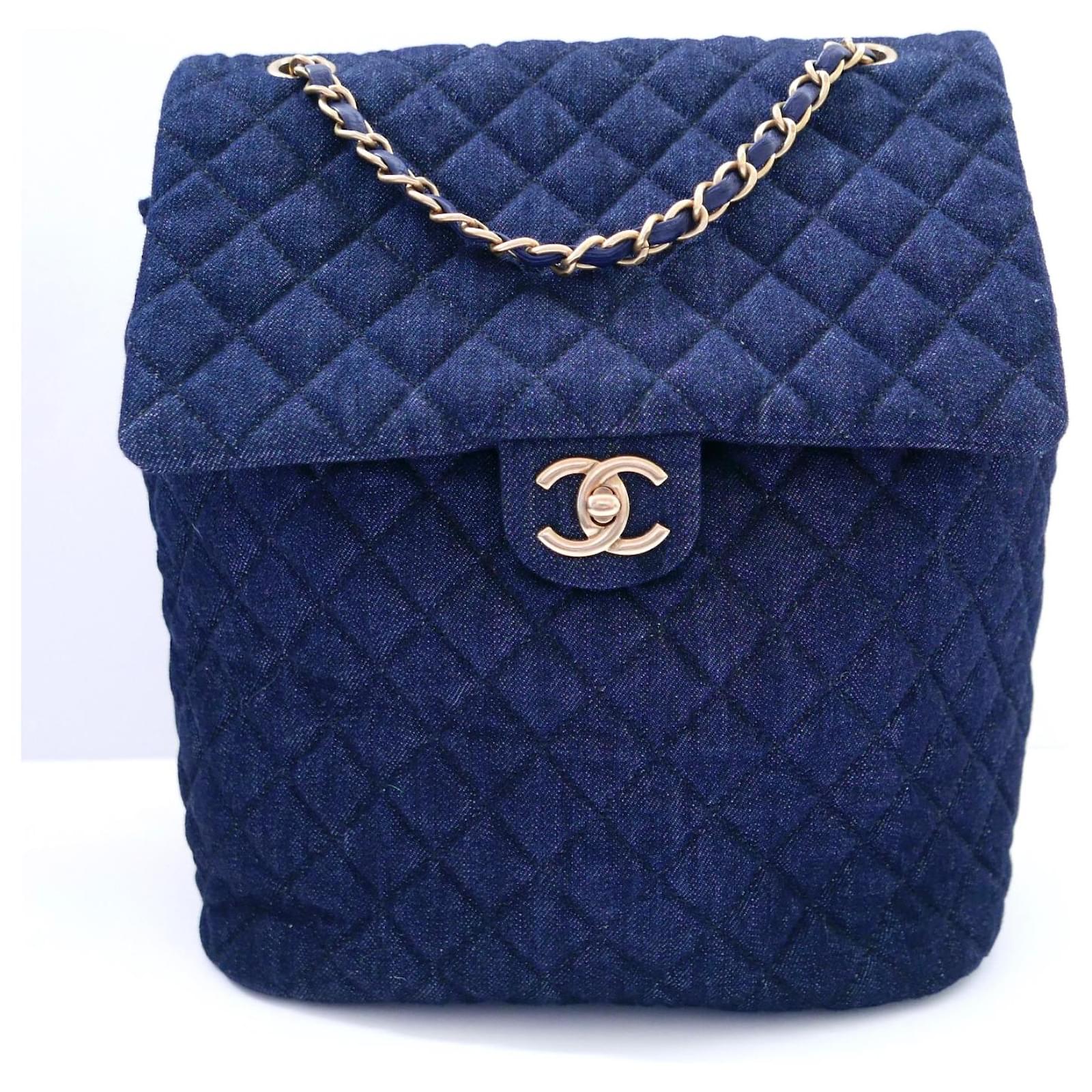 Chanel Urban Spirit Backpack Dark Blue Denim