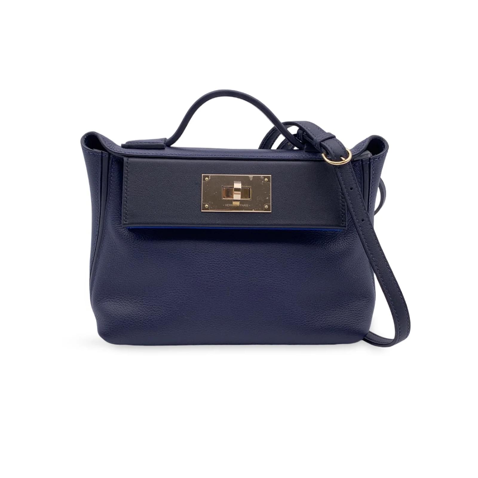 Hermès Handbag 24/24 Blue Leather ref.995381 - Joli Closet