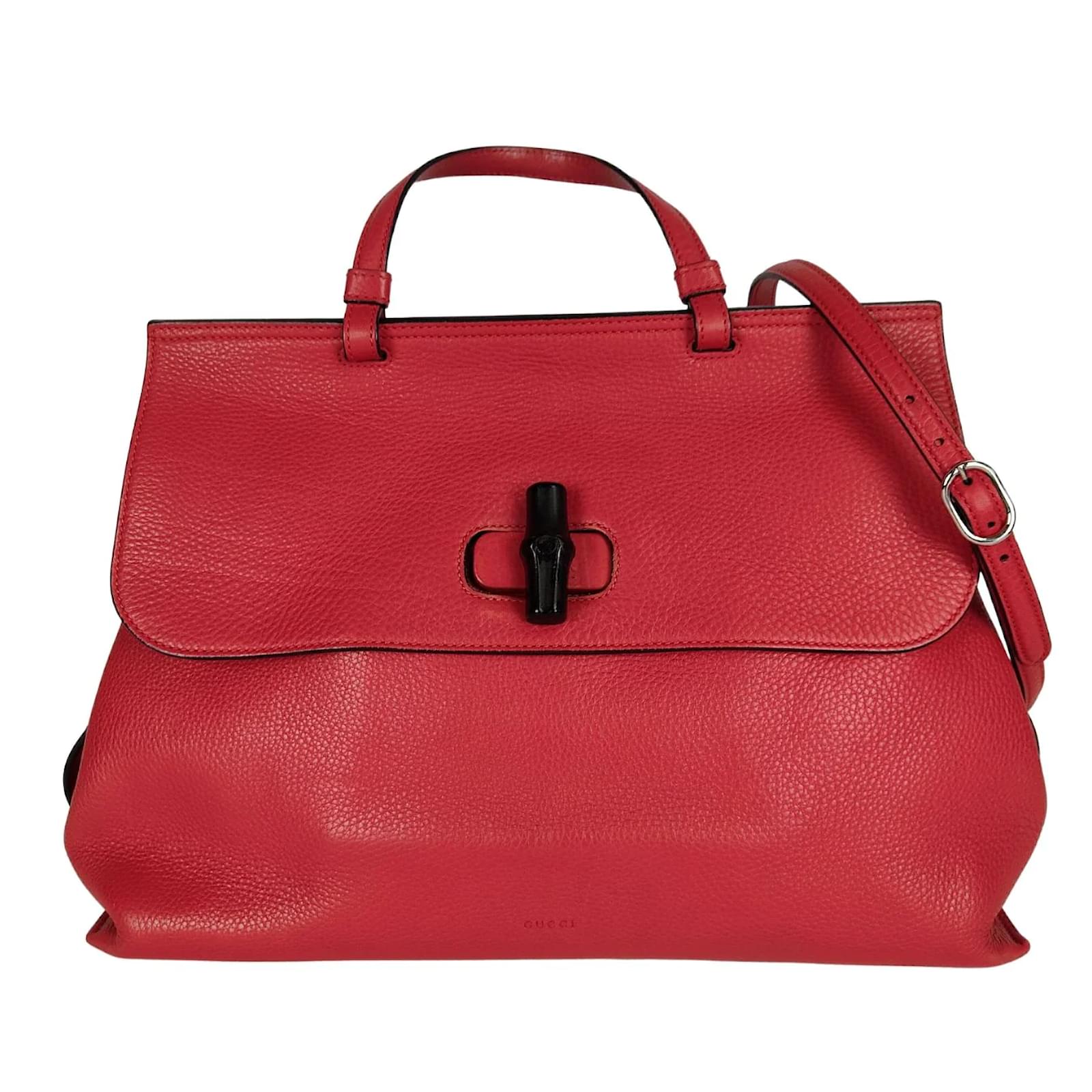 Gucci Gucci Bamboo Daily top handle bag in red leather ref.995640