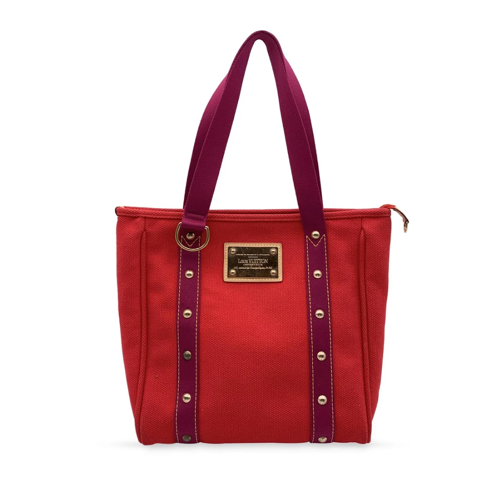 Louis Vuitton Tote Bag Antigua Red Cloth ref.995848 - Joli Closet