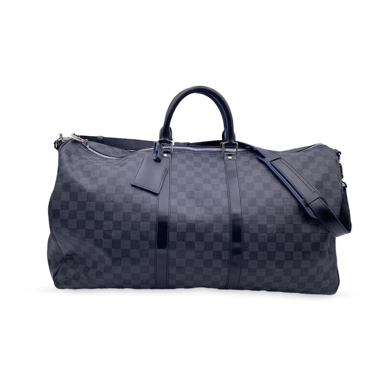 Louis Vuitton Keepall 55 Damier Graphite Travel Bag Black