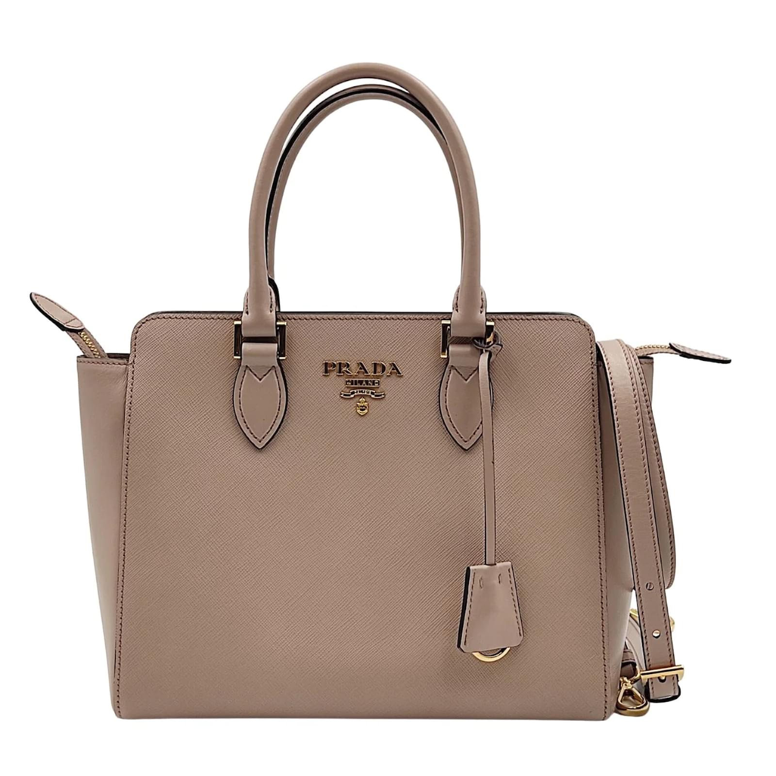 Prada Prada Galleria MittelgroBe Tasche aus puderrosa Saffiano Leder Pink ref.996146 Joli Closet