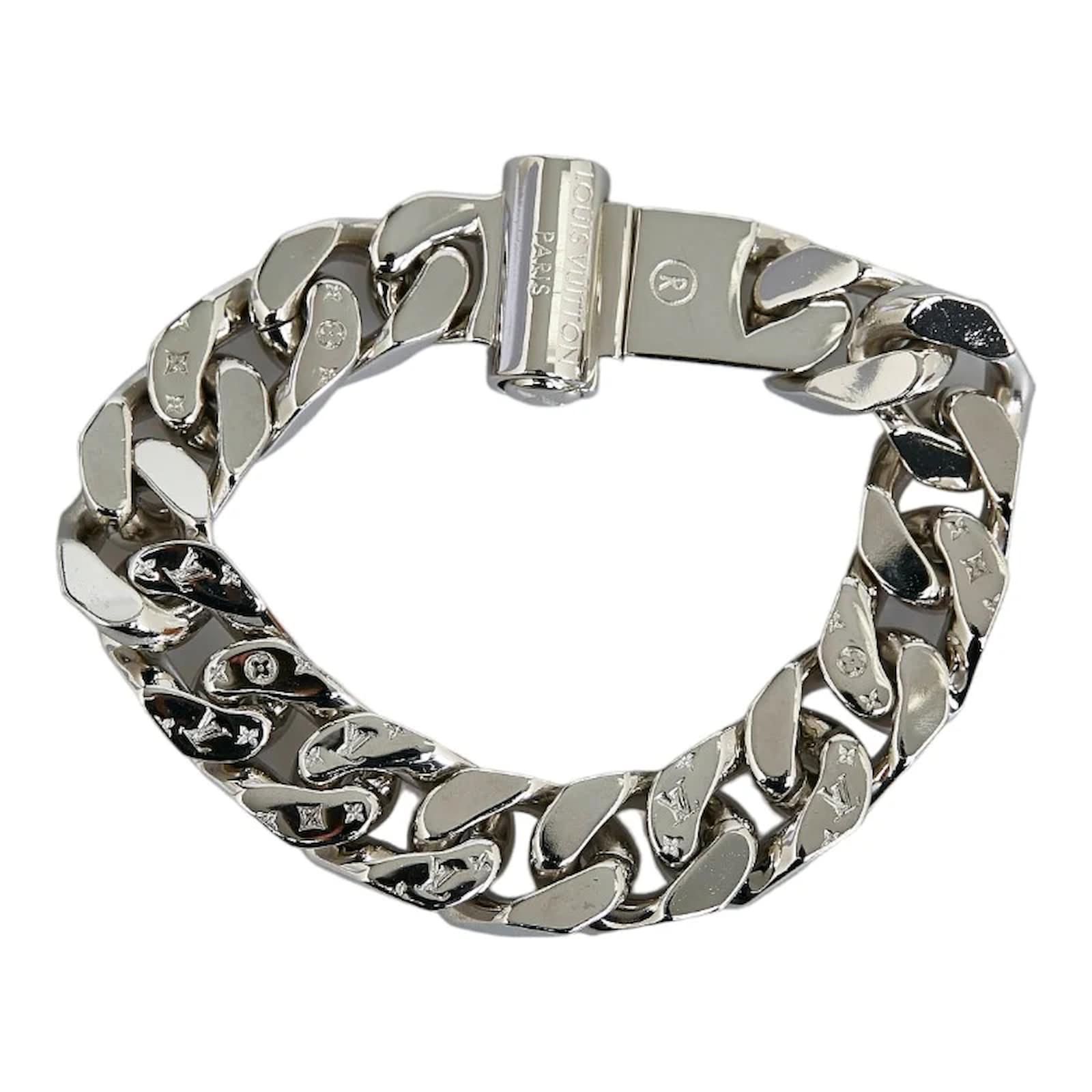 Pulsera de eslabones de cadena con monograma plateado de Louis Vuitton Plata  Metal ref.977289 - Joli Closet