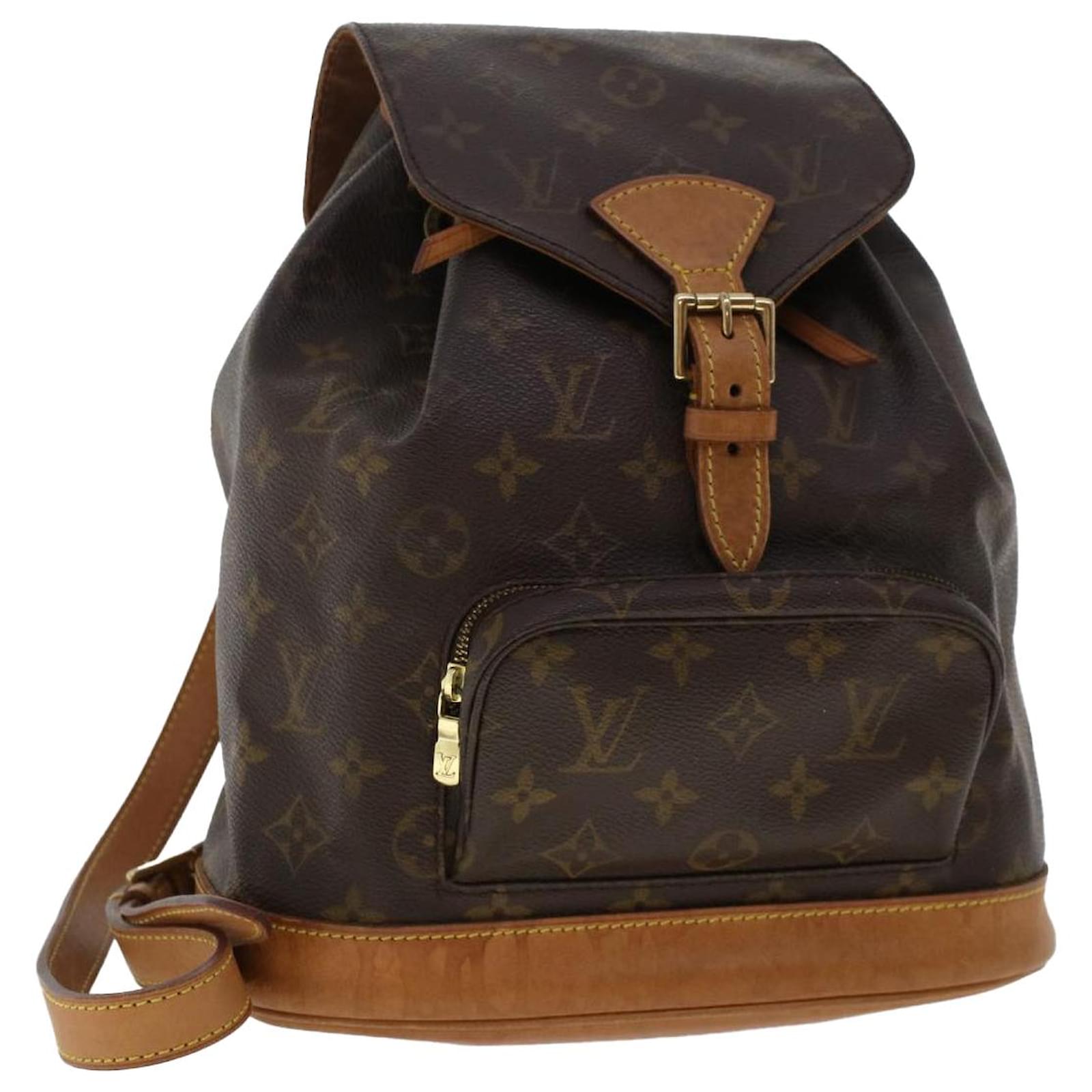 Louis Vuitton Montsouris MM M51136 Monogram Canvas Backpack Brown