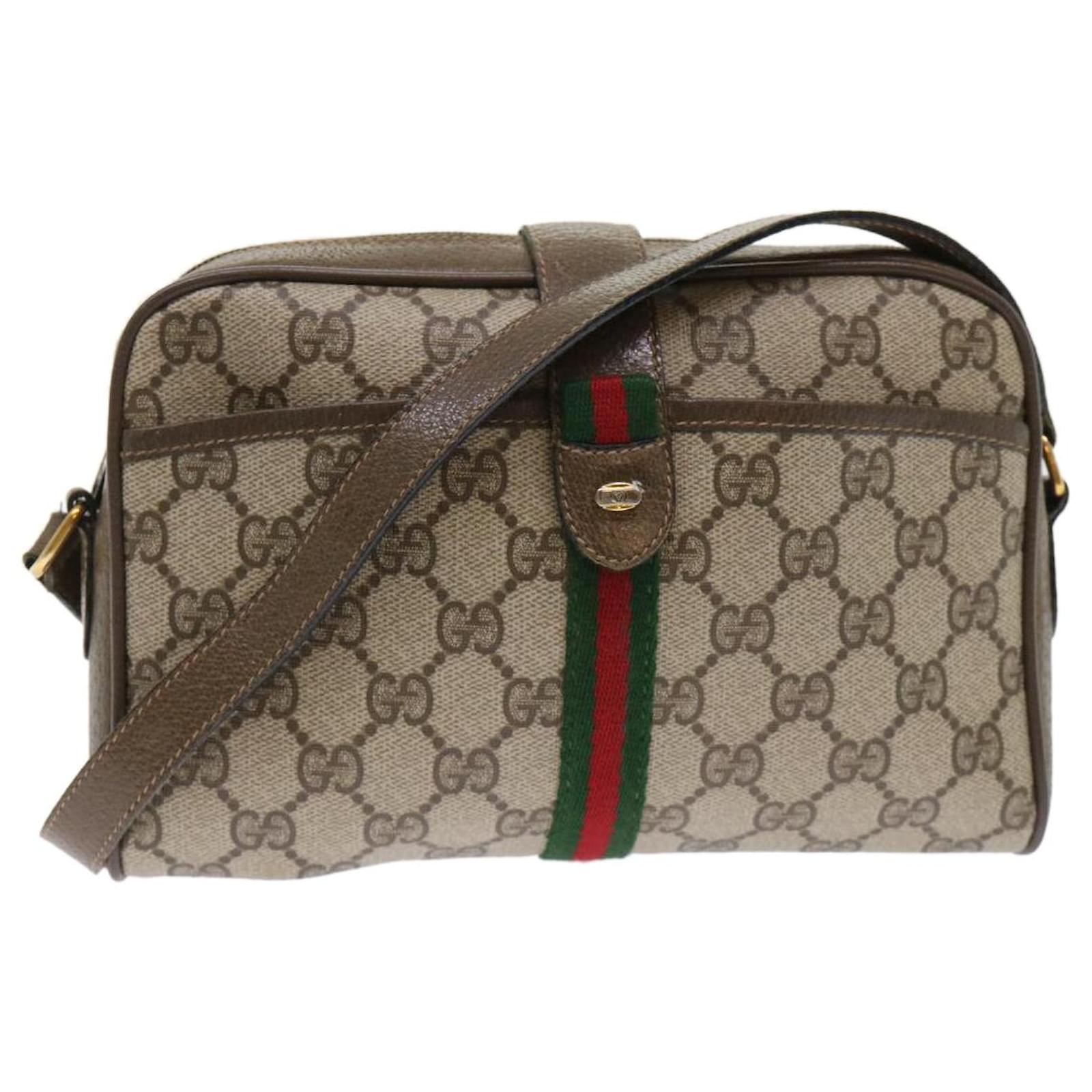 Authentic gucci sherry line crossbody shoulder GG canvas beige