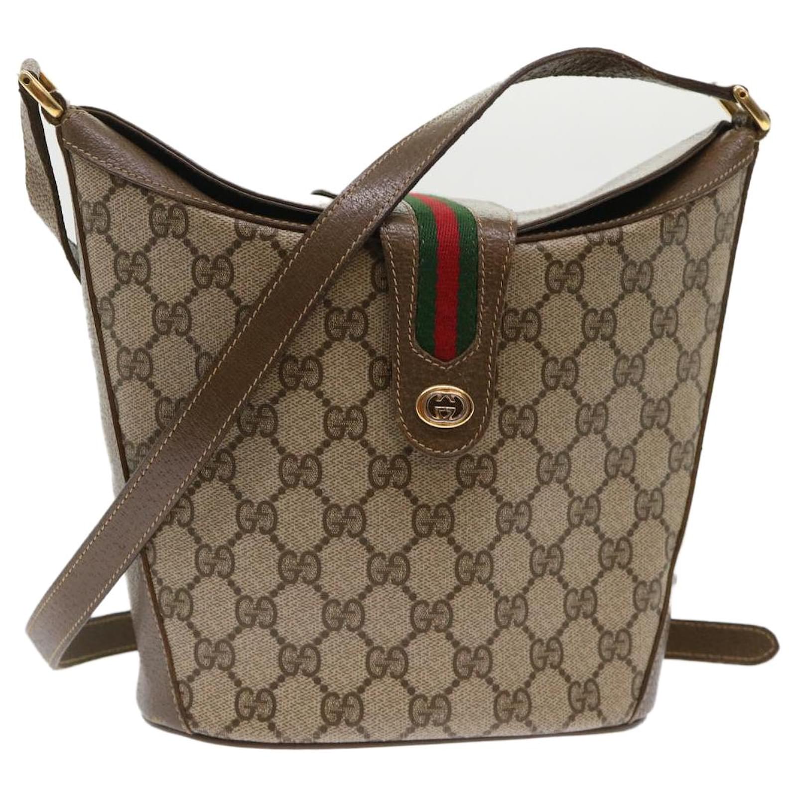 Auth GUCCI Web Sherry Line Shoulder / Crossbody 