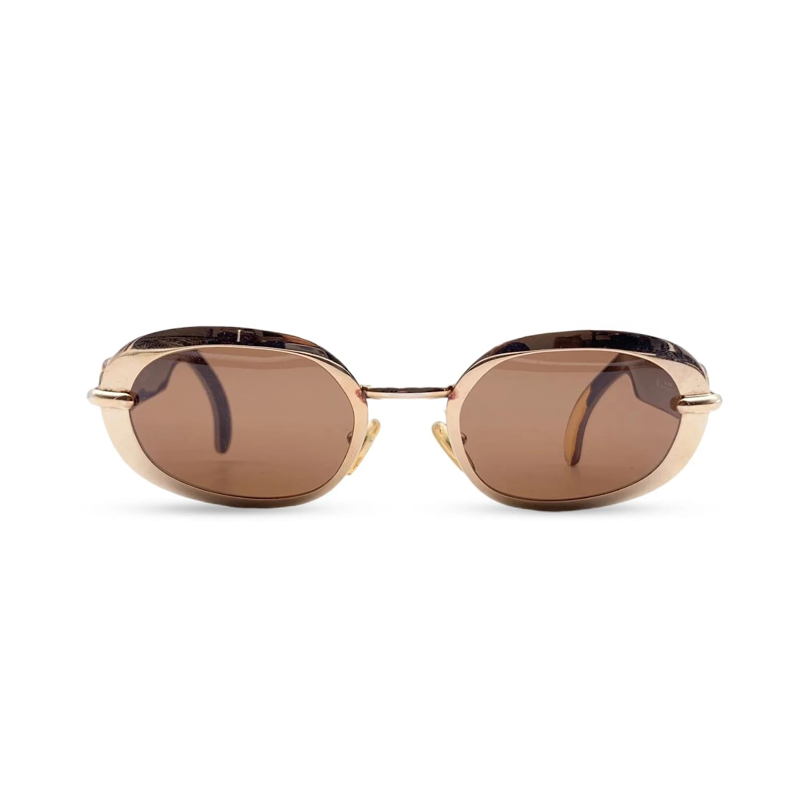 美品✨Christian Dior Logo Gold Sunglasses Christian Dior Oversized Gold Metallic Sunglasses