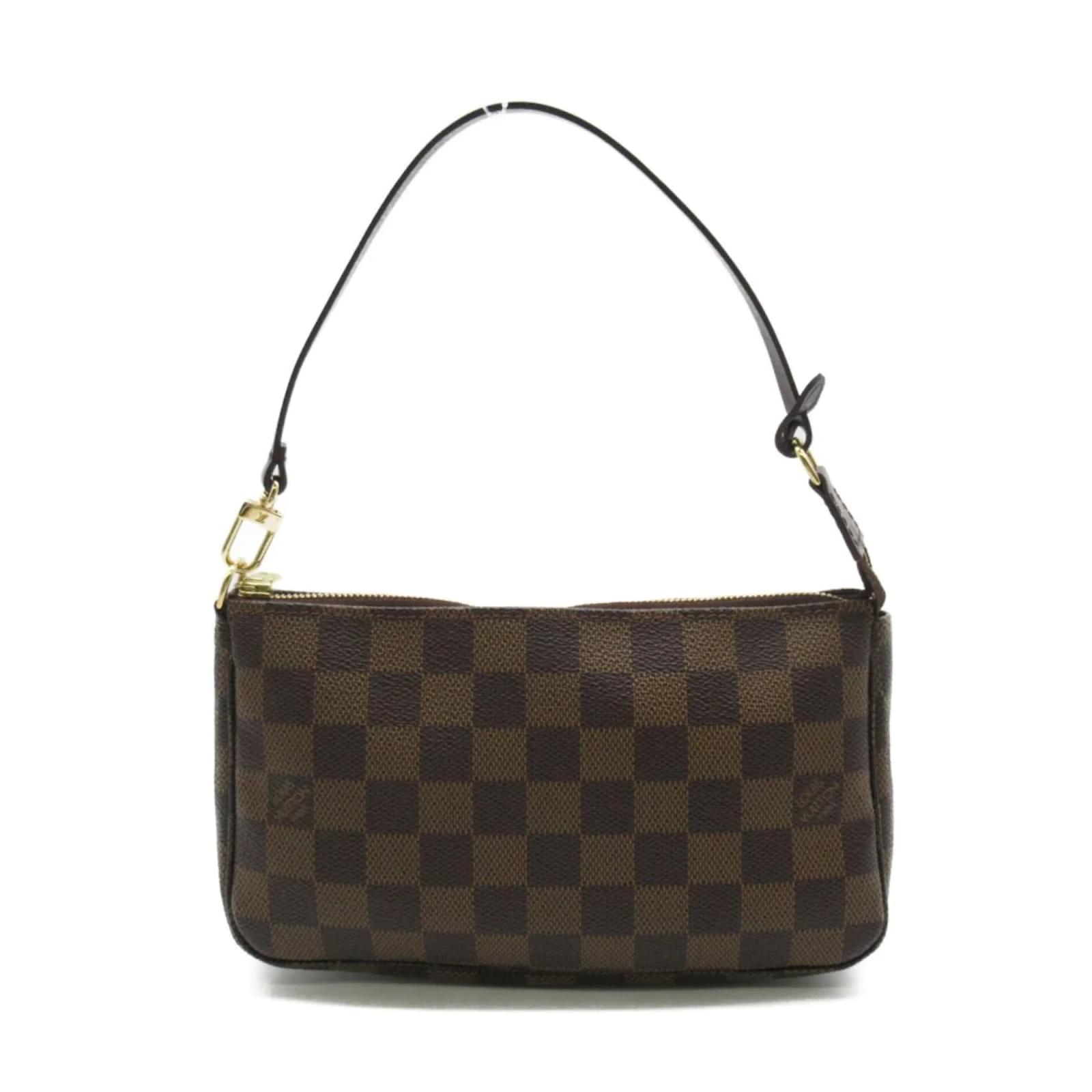 Auth LOUIS VUITTON Pochette Accessoires Pouch Damier Canvas N41206 Brown  F/S