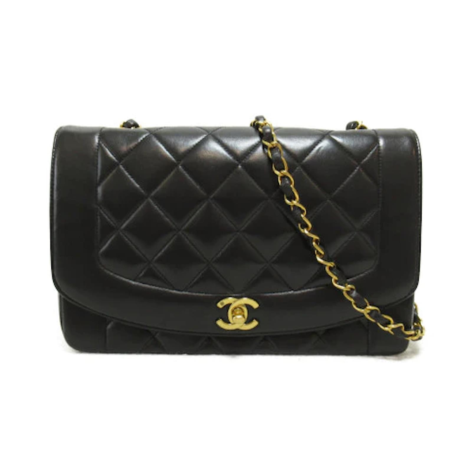 Chanel Diana Flap Crossbody Bag Black Leather Lambskin ref.997474 - Joli  Closet