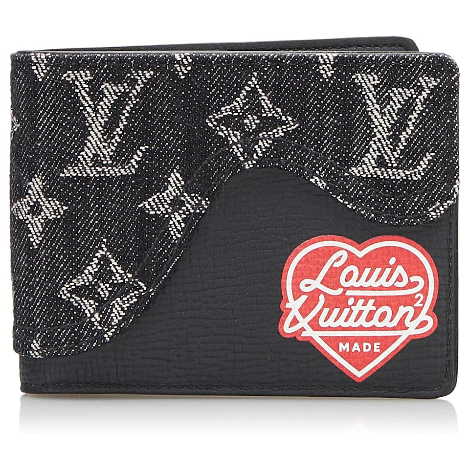 Louis Vuitton Black Nigo Monogram Denim Slender Wallet Cloth ref