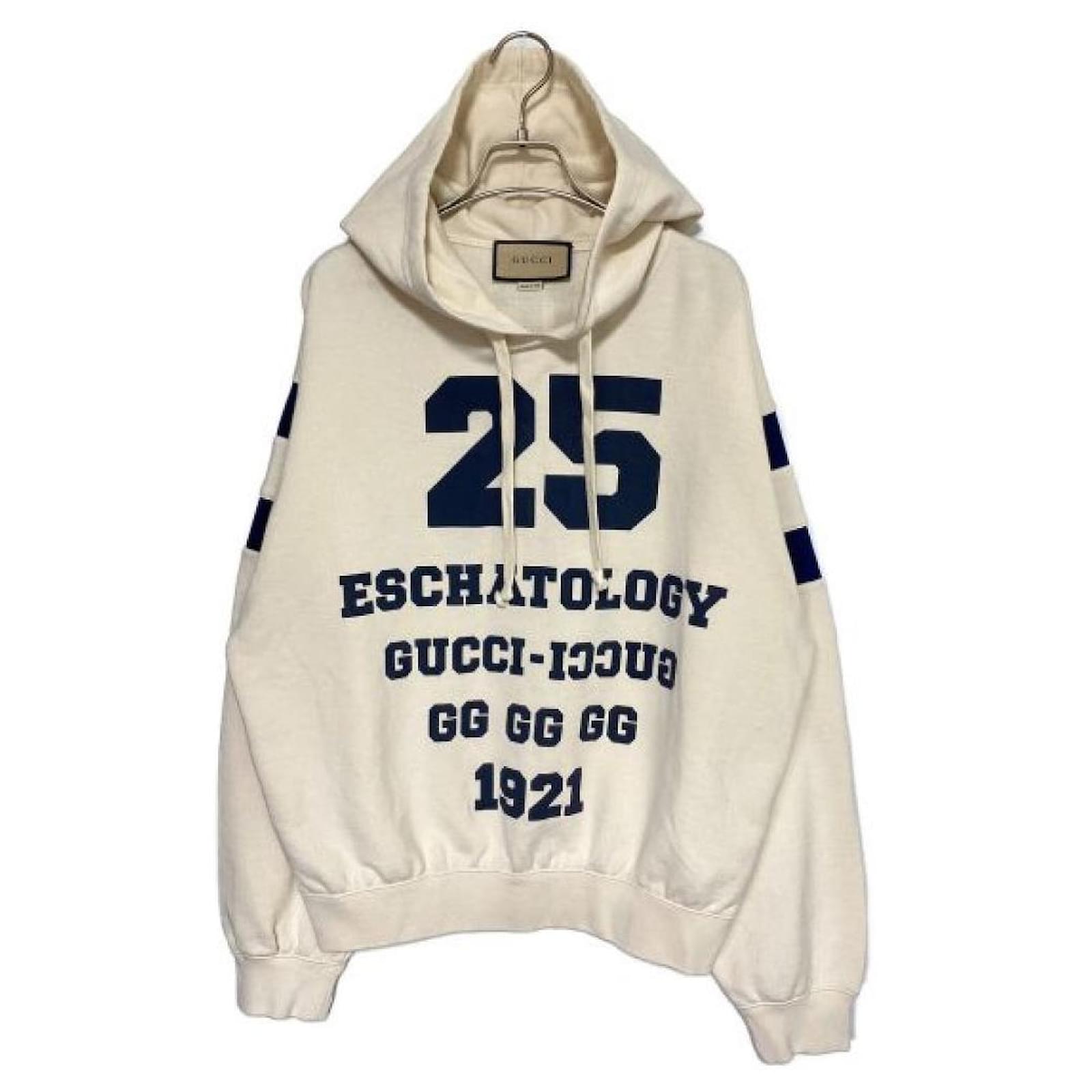 GUCCI college print hoodie Beige Cotton ref.997672 - Joli Closet
