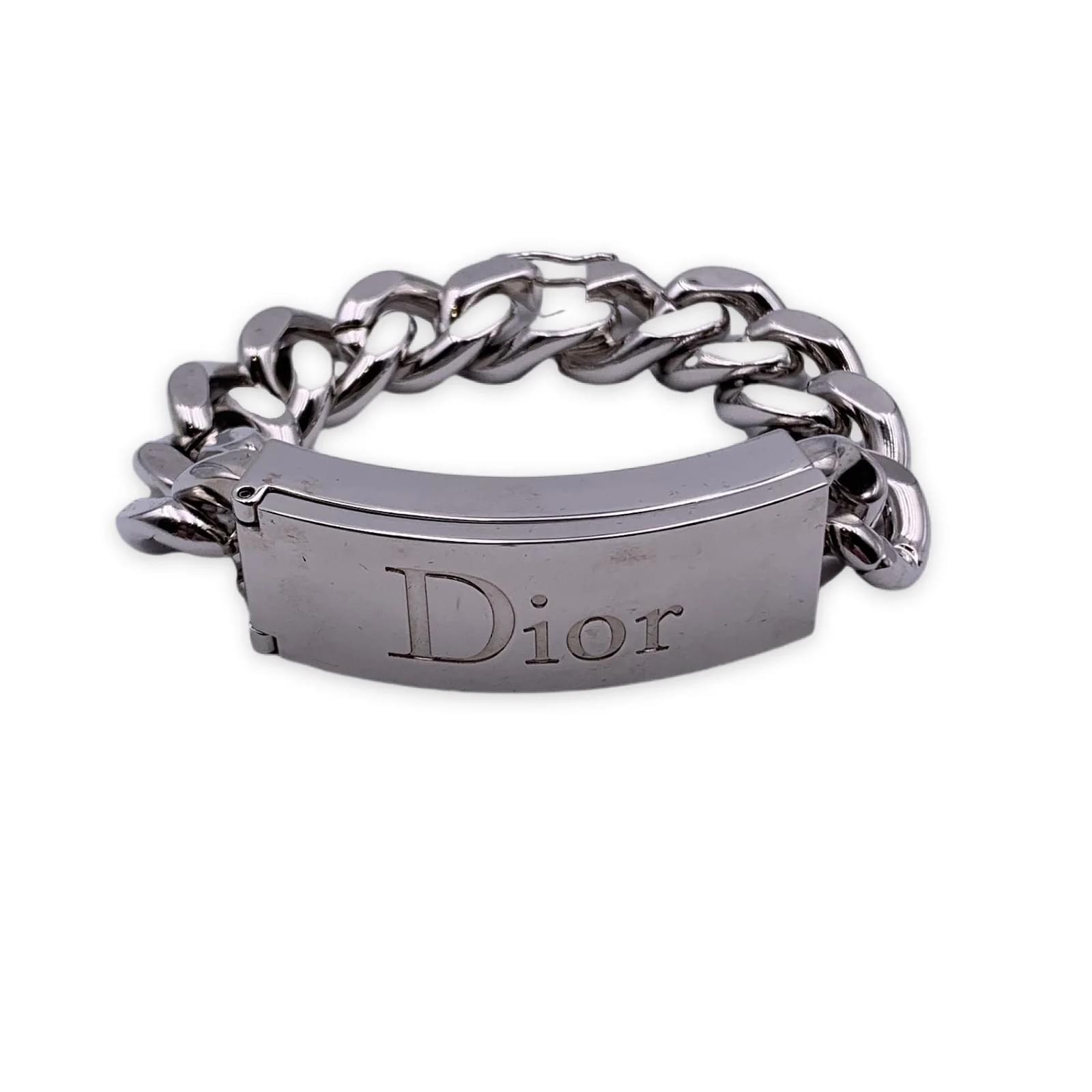 Christian Dior Couture Chain Link Bracelet Silver-Finish Brass | DIOR