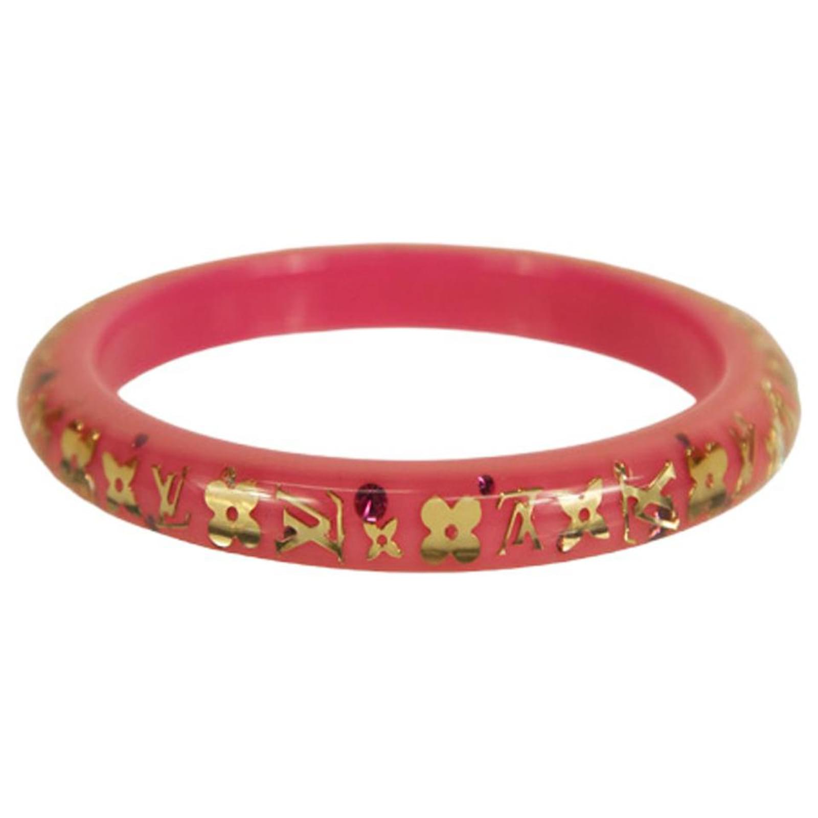 Bracciale rigido Louis Vuitton Thin Inclusion PM rosa baby con