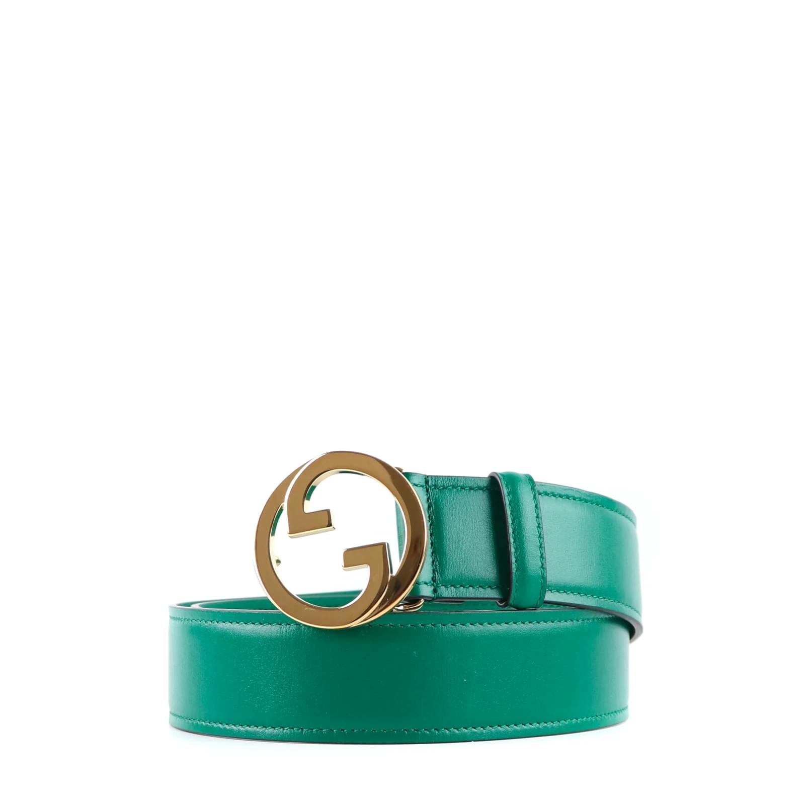 GUCCI Belts T.cm 80 leather Green ref.999030 - Joli Closet