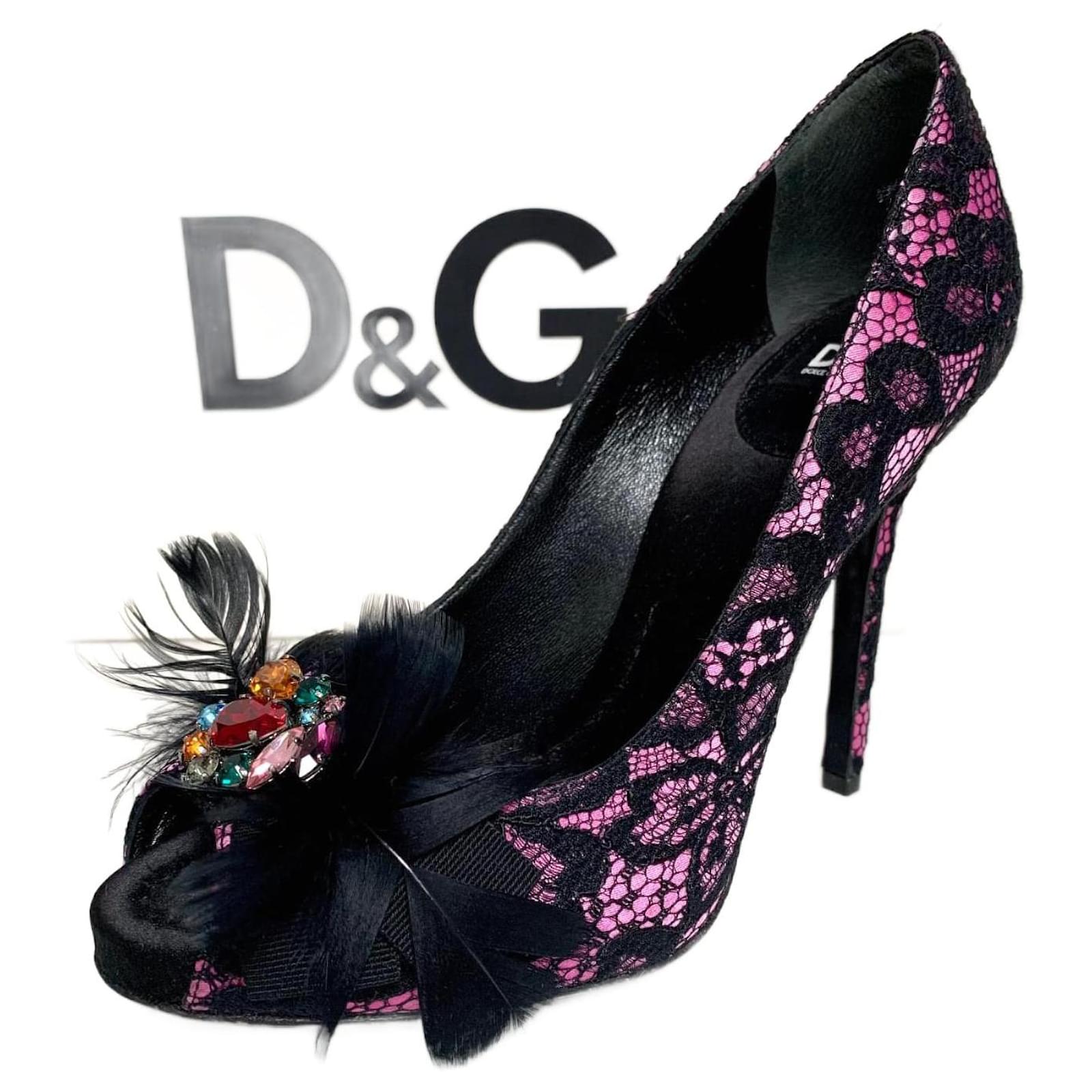 Velvet heels Dolce & Gabbana Black size 37 EU in Velvet - 14129538