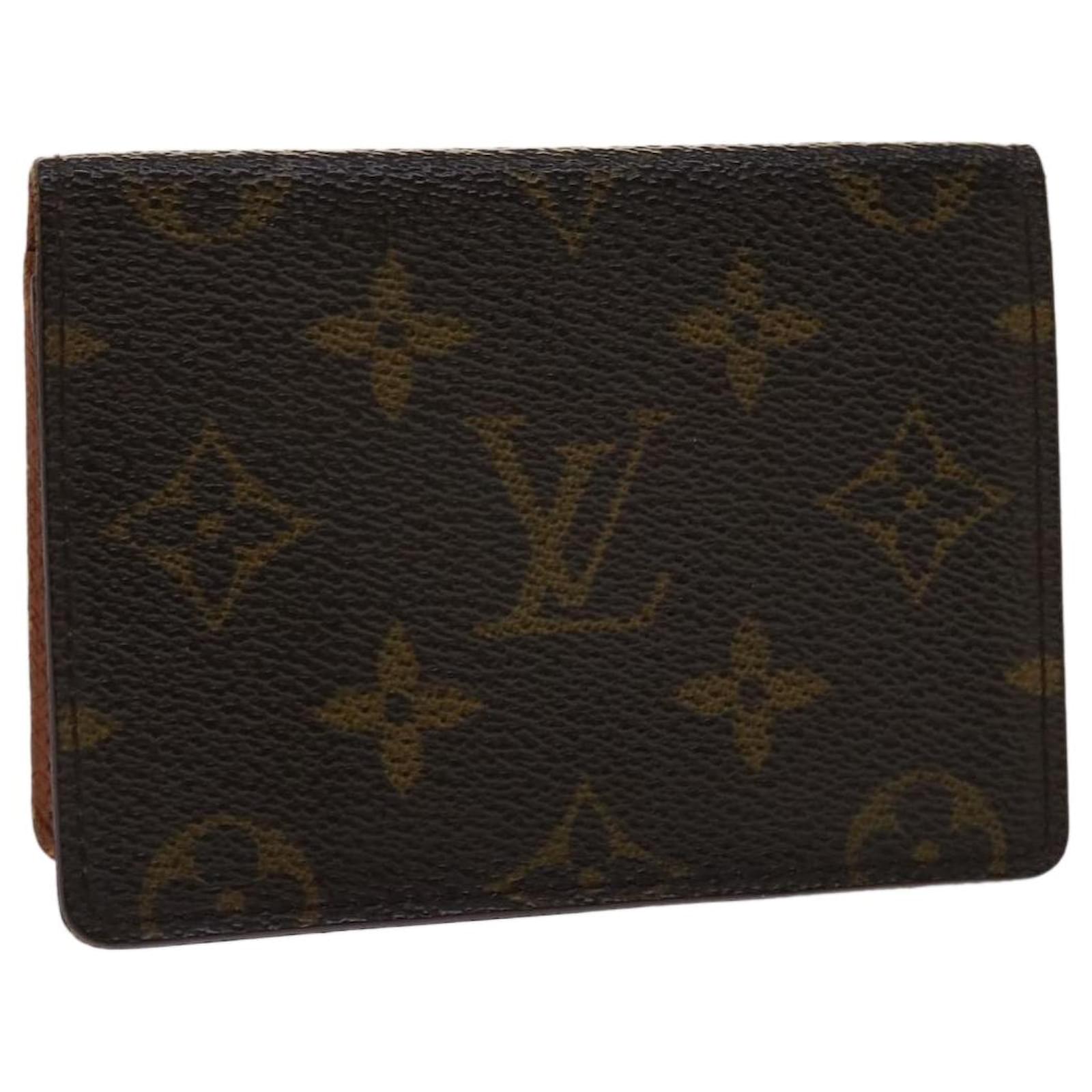 Louis Vuitton Porte Carte Vertical Brown Canvas Wallet (Pre-Owned)