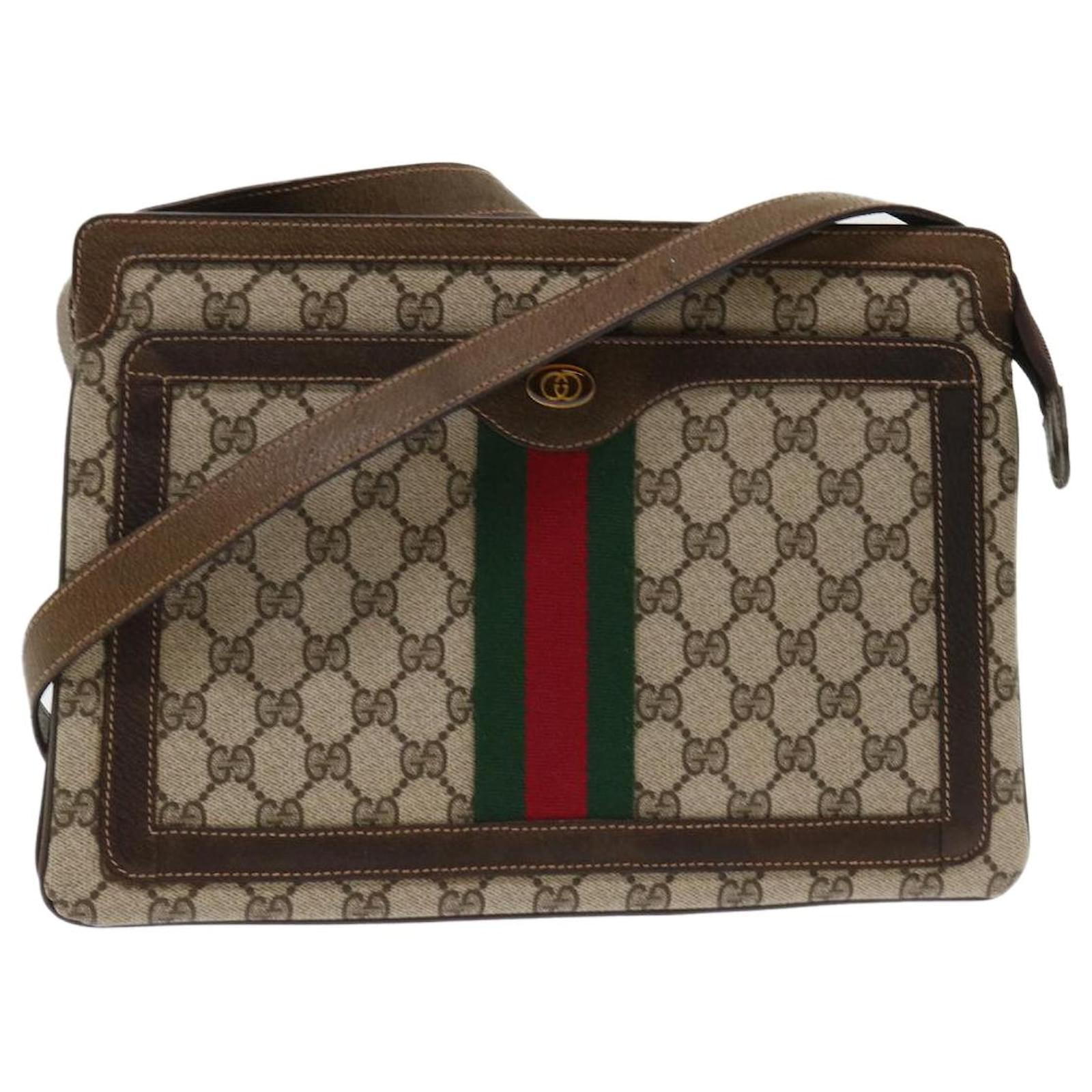 GUCCI Vintage GG Supreme Canvas Crossbody Bag Beige 8902066