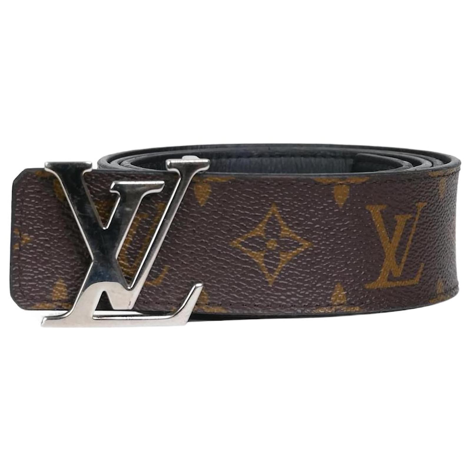 Louis Vuitton Brown Leather Initials Belt Size 95CM