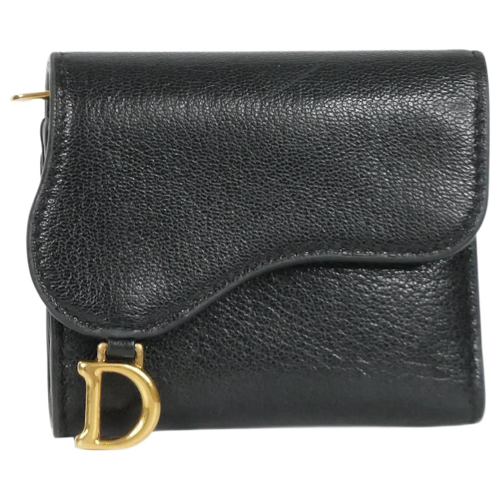 Christian Dior Navy Saddle Lotus wallet Leather ref.999475 - Joli