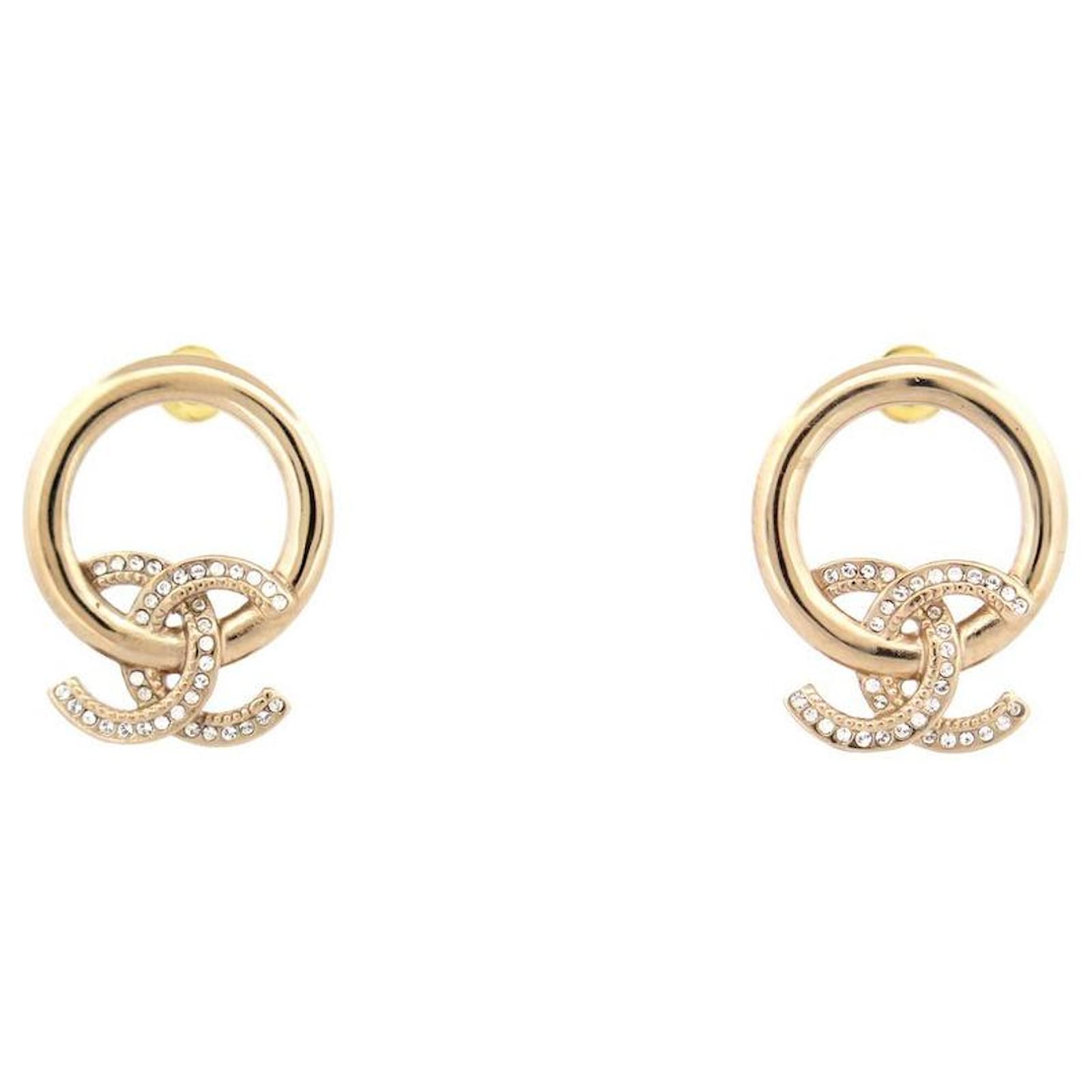 chanel earrings cc logo gold