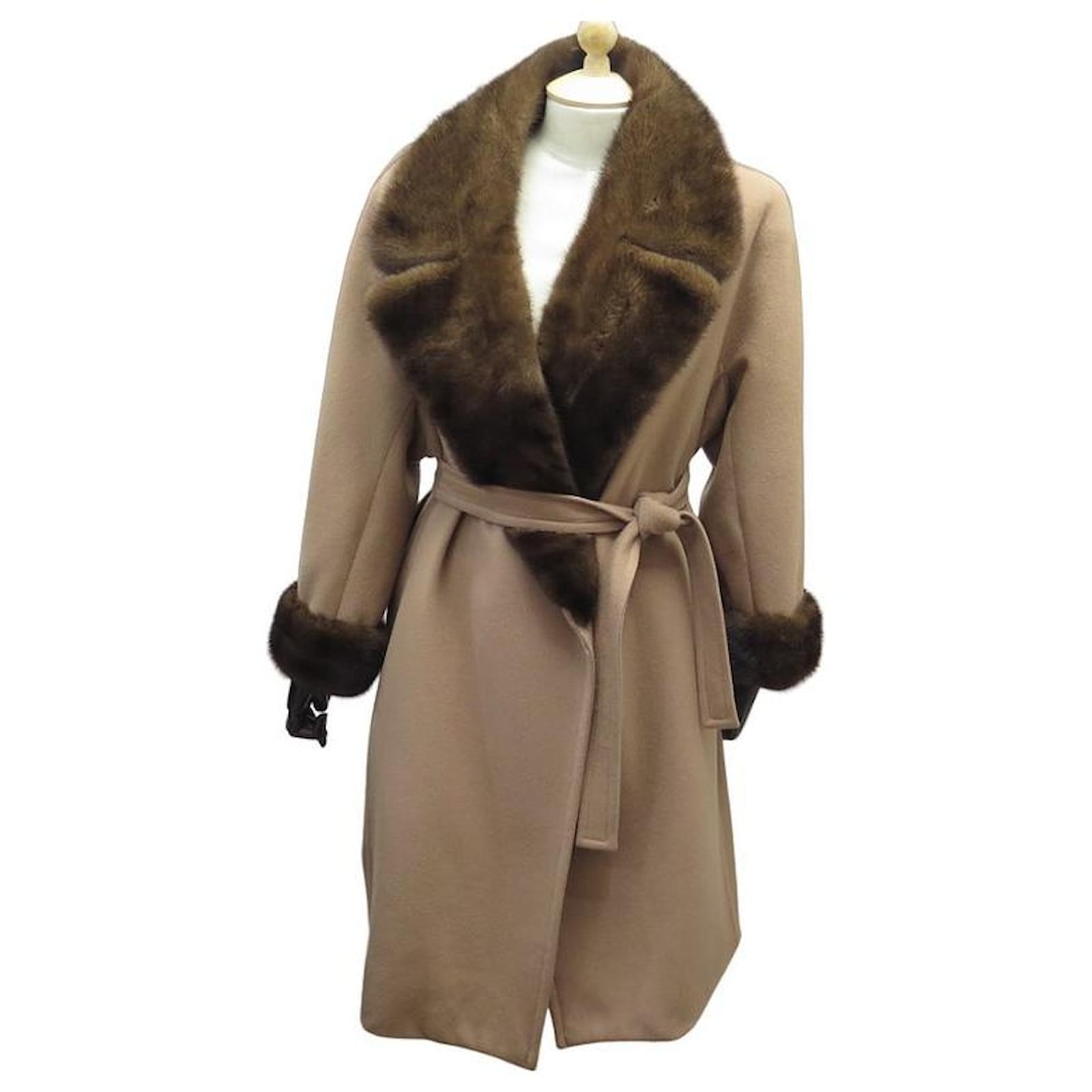 Manteau Fourrure Vison Véritable SPRUNG FRERES PARIS - Taille 42 - Femme - Noir