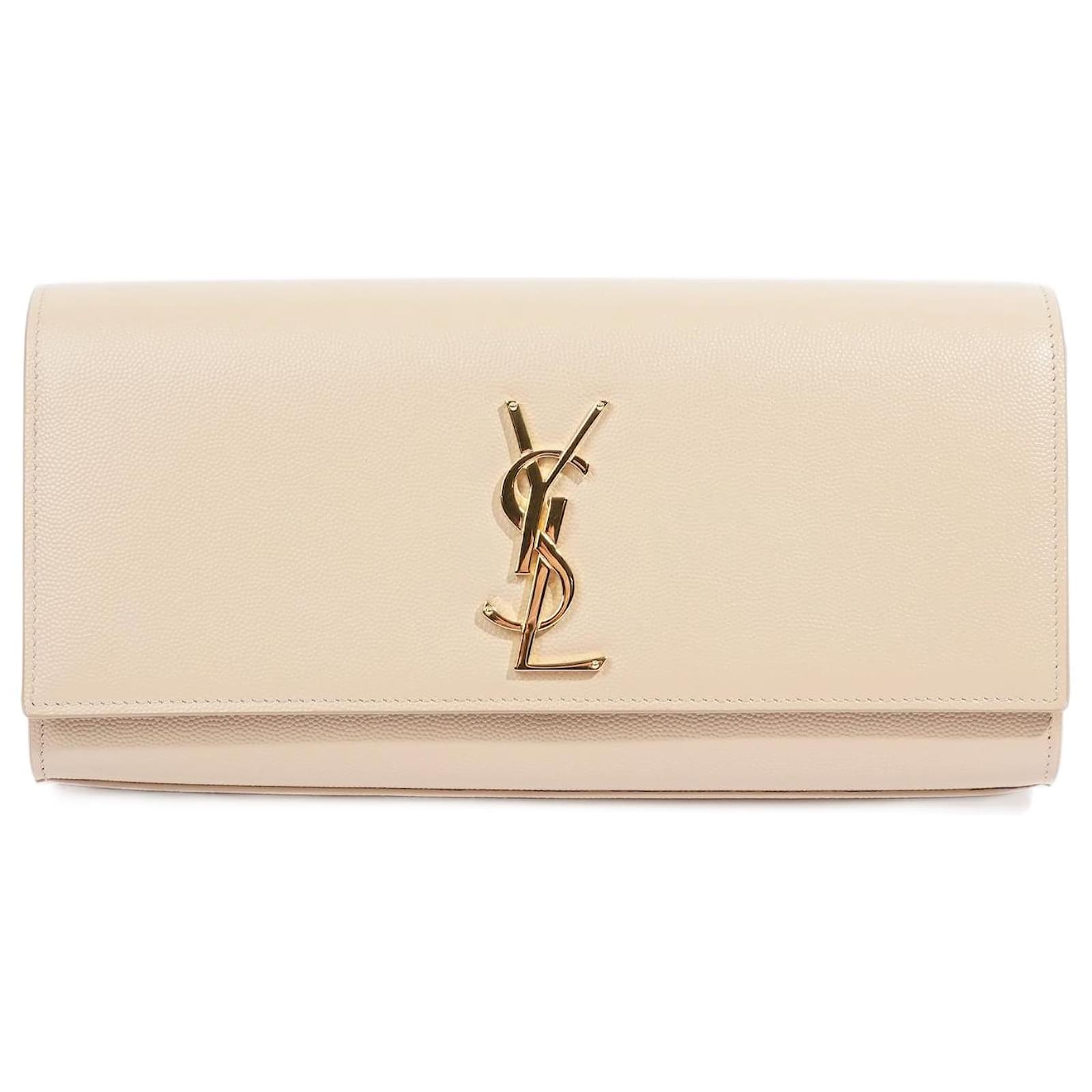 Saint Laurent Kate Clutch Cream Leather ref.1009429 - Joli Closet