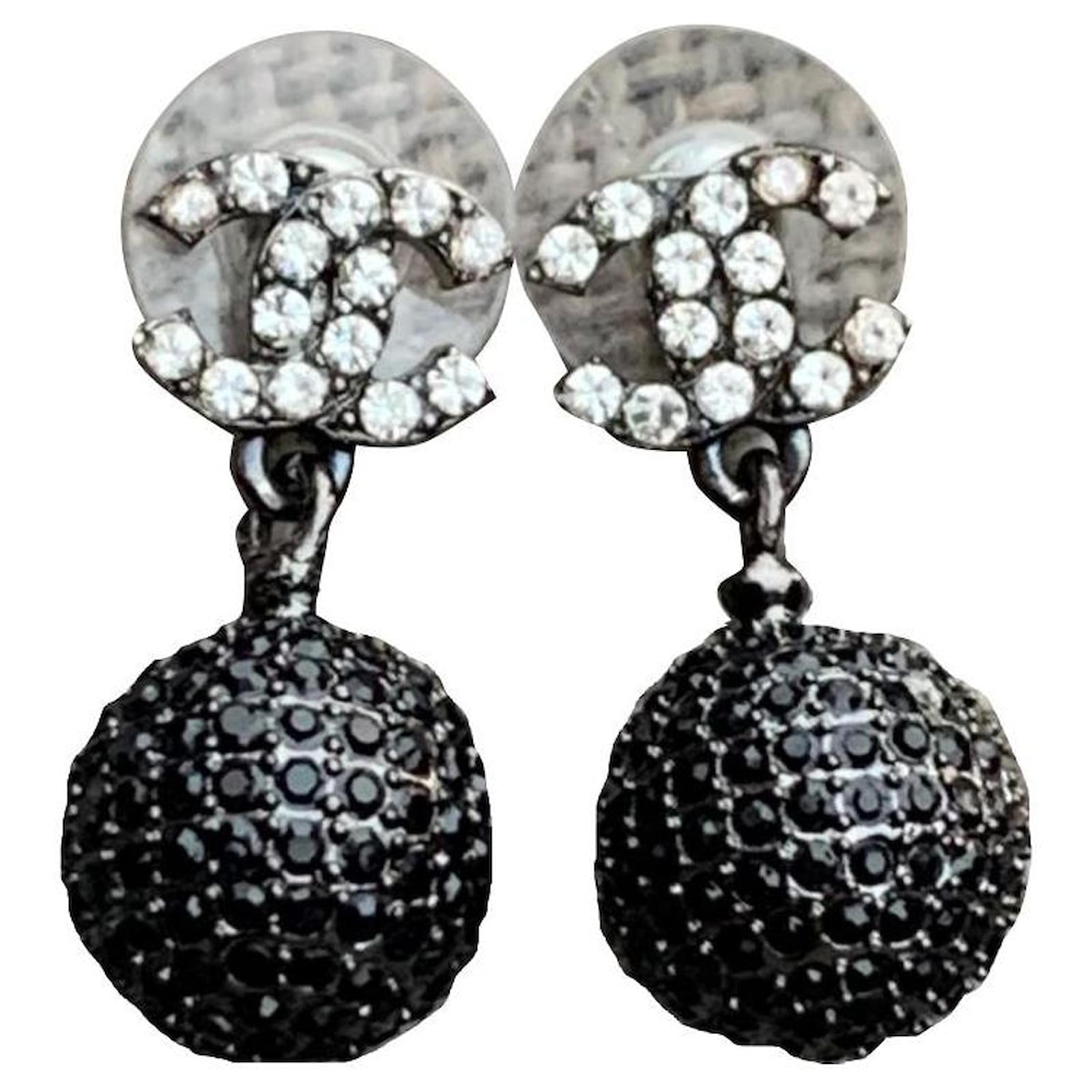 Chanel 2016 Crystal CC and Pearl Pierced Earrings at 1stDibs  chanel  earrings 2016, chanel pearl drop earrings, chanel drop pearl earrings