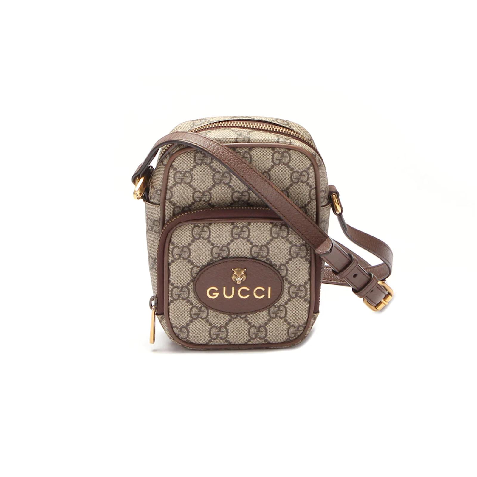 Gucci GG Supreme Neo Vintage Mini Crossbody Bag 658556 Brown Cloth
