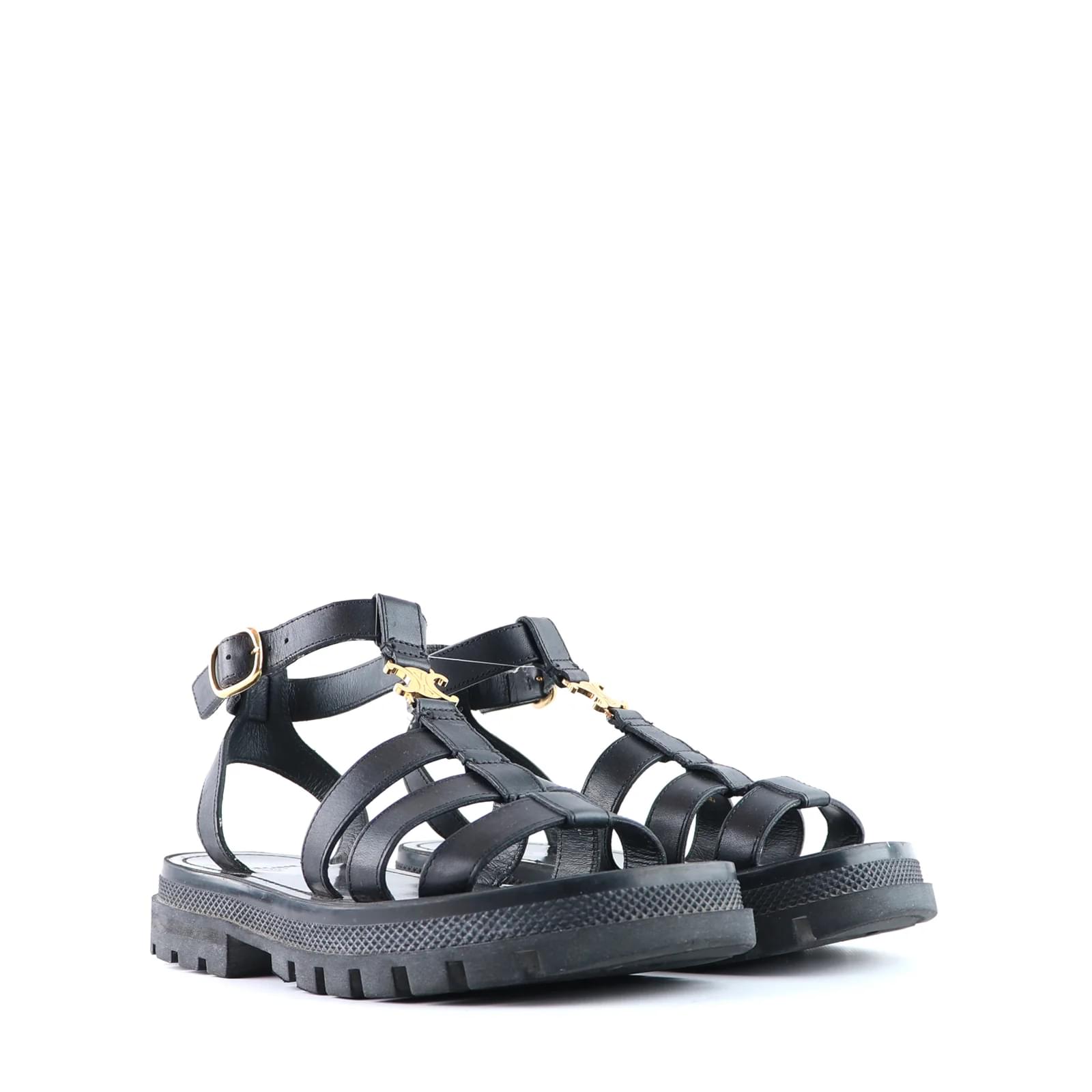 C line CELINE Sandals T.EU 36 leather Black ref.1009930 Joli Closet