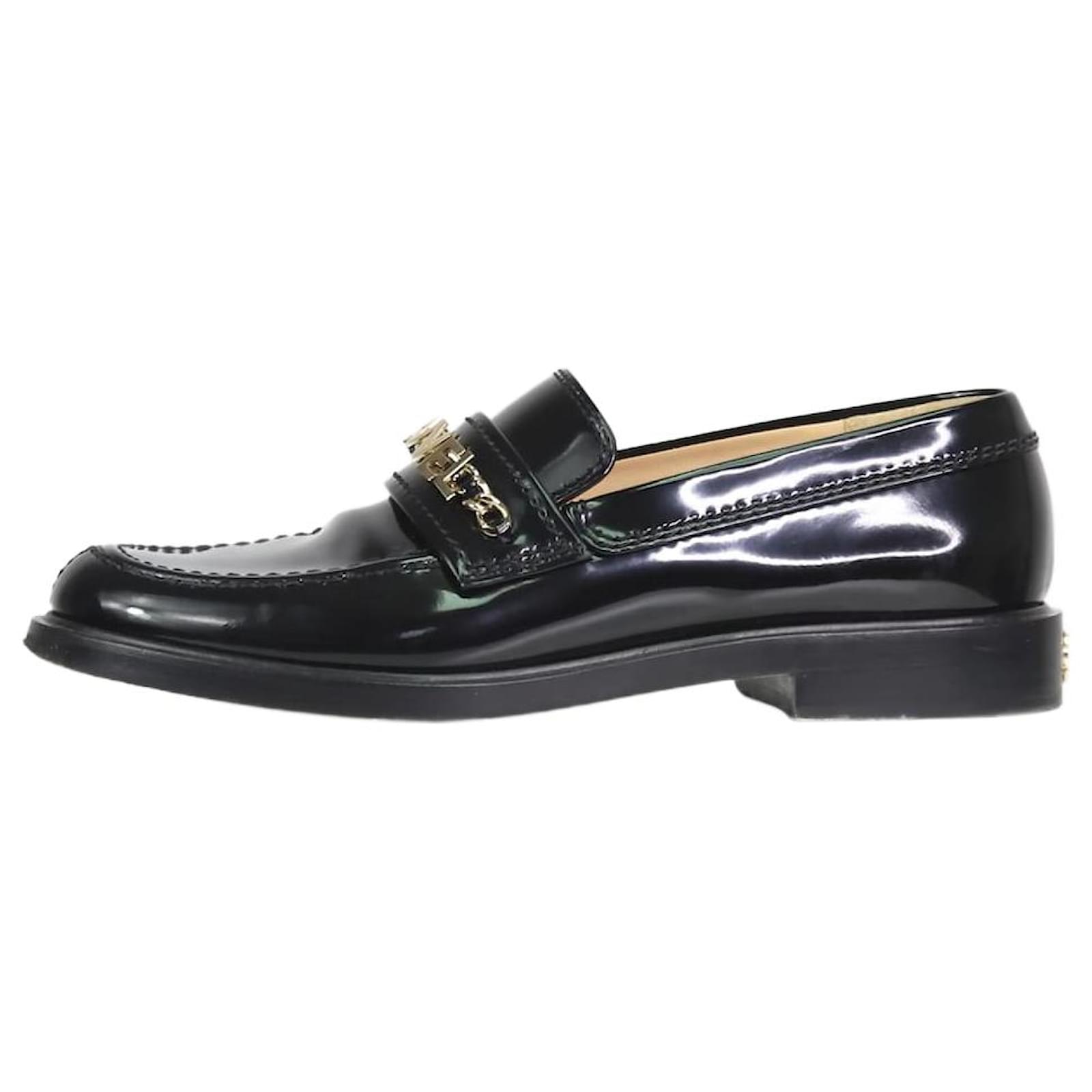 Chanel Black patent loafers - size EU 38 Leather ref.1010103