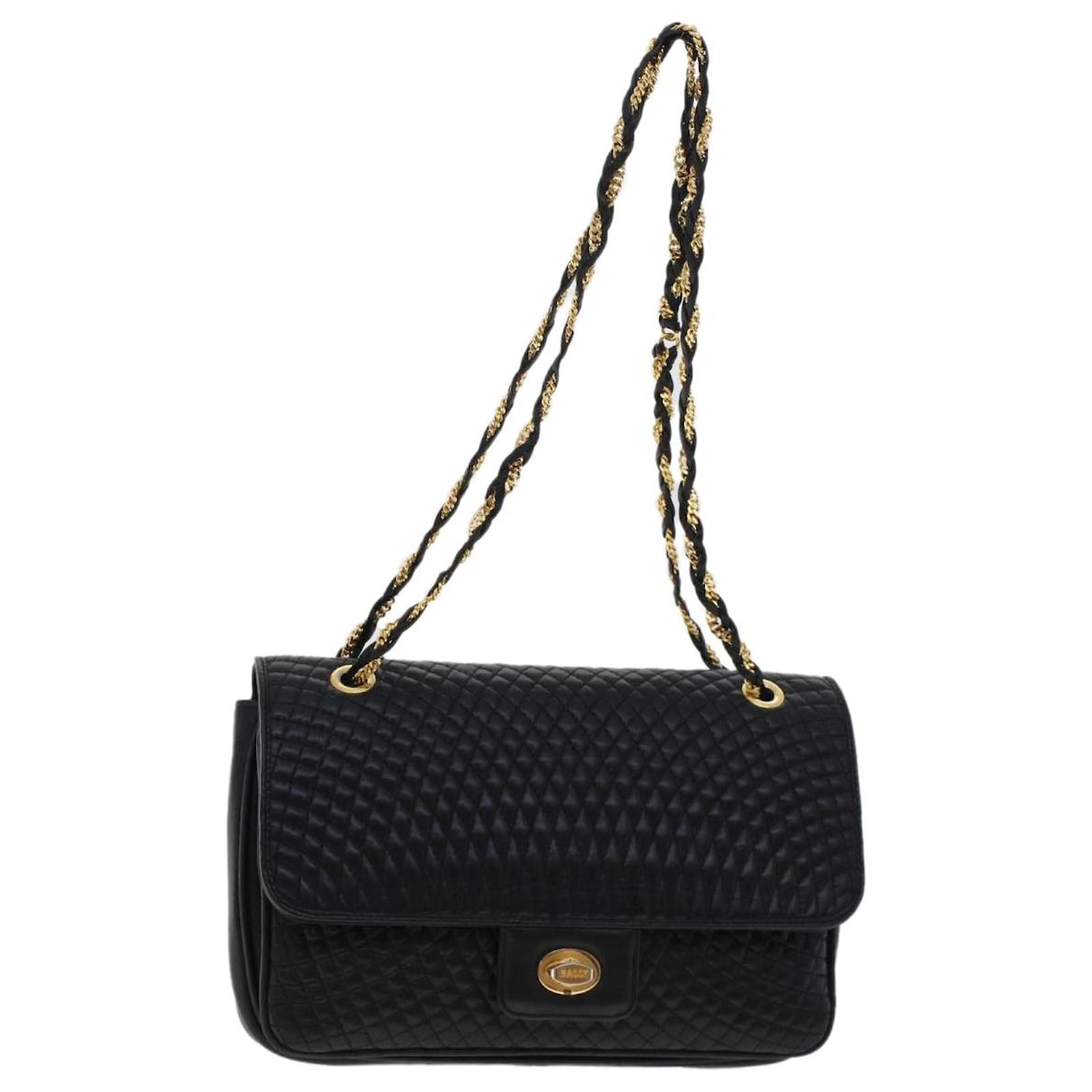 BALLY Quilted Chain Shoulder Bag Leather Black Auth yk7842b ref.1010185 -  Joli Closet