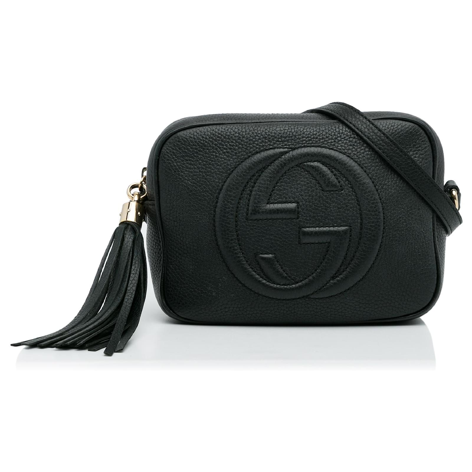 Gucci Black White Soho Disco Shoulder Bag