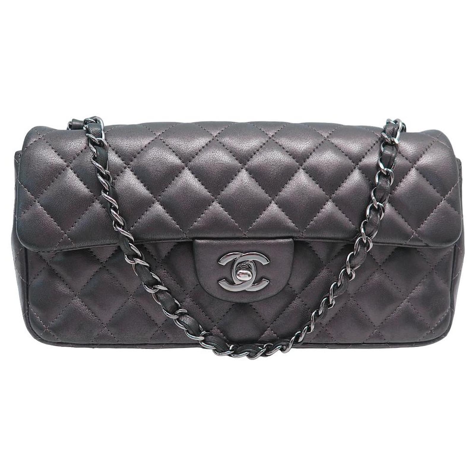 chanel gray crossbody purse