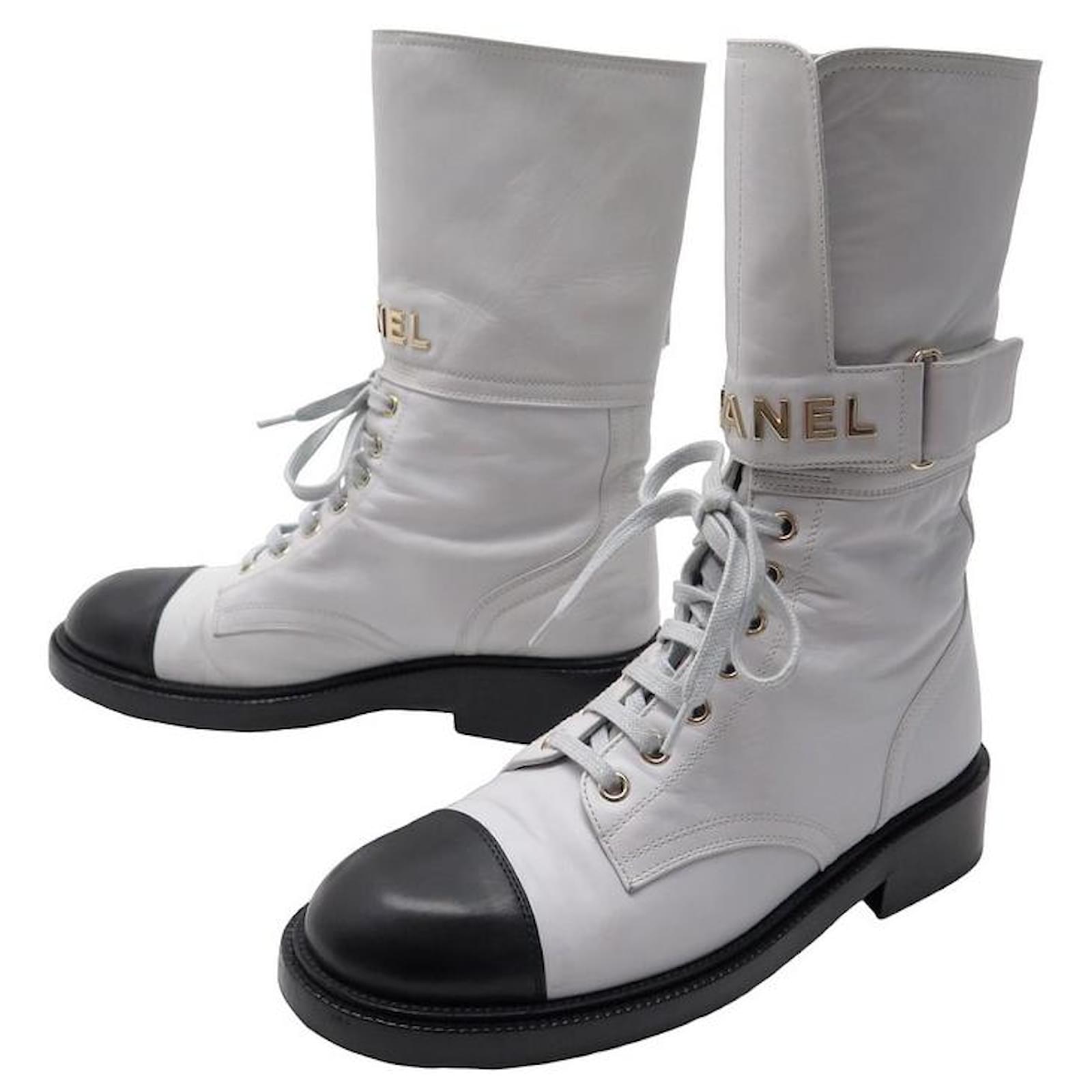 chanel combat boots