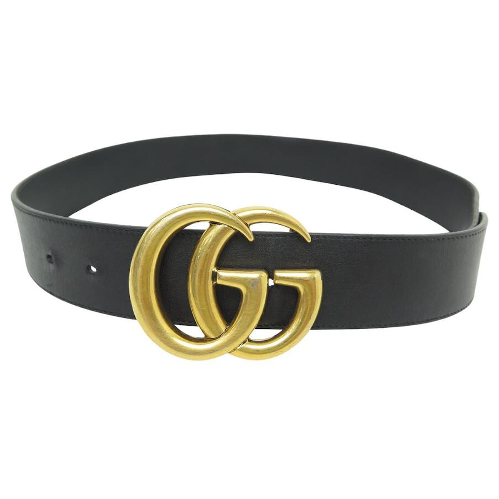 GG Leather Belt in Black - Gucci