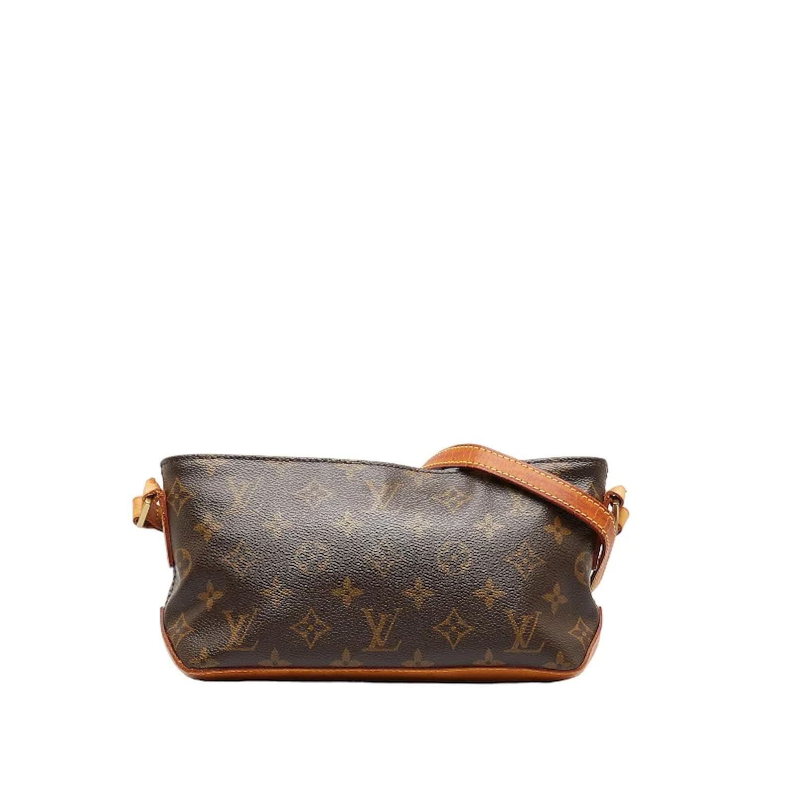 Louis Vuitton Monogram Trotteur Leather Fabric Brown Shoulder bag