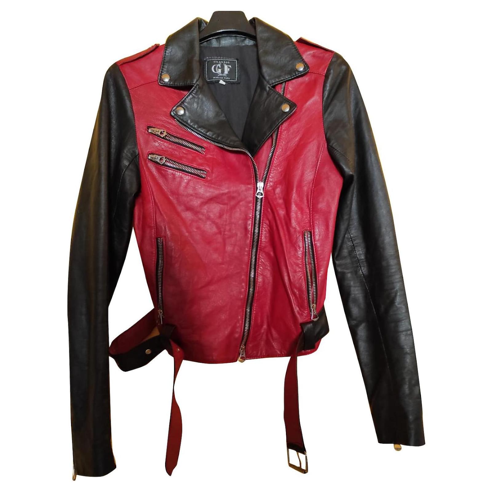 Gianfranco Ferré Jackets Black Red Leather ref.1011495 - Joli Closet