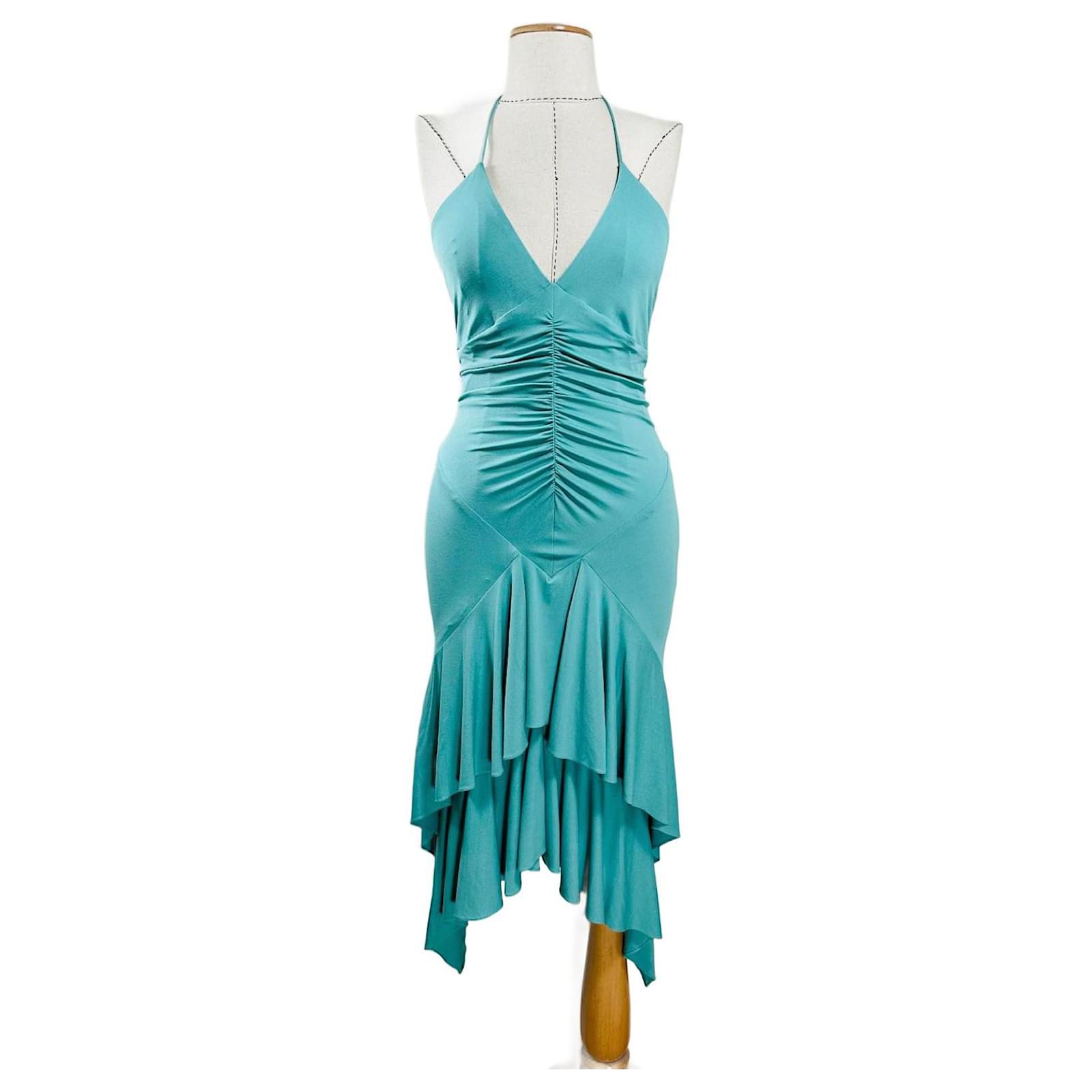 slim fit dress slacks Shiny Jersey Sarong Dress in Forest Green