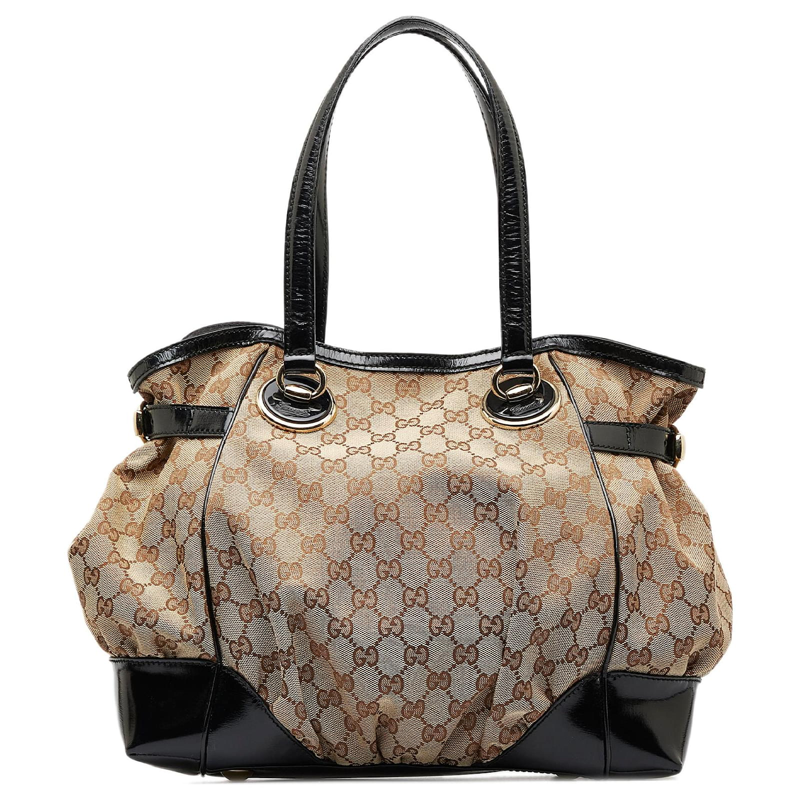 Gucci Beige/Brown GG Canvas and Leather Large Positano Scarf Tote