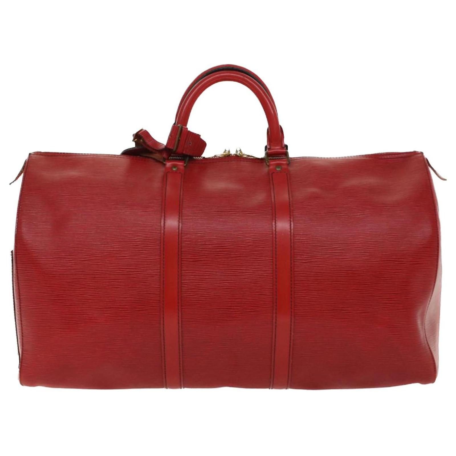 Louis Vuitton Keepall 50 Red Leather ref.1011746 - Joli Closet