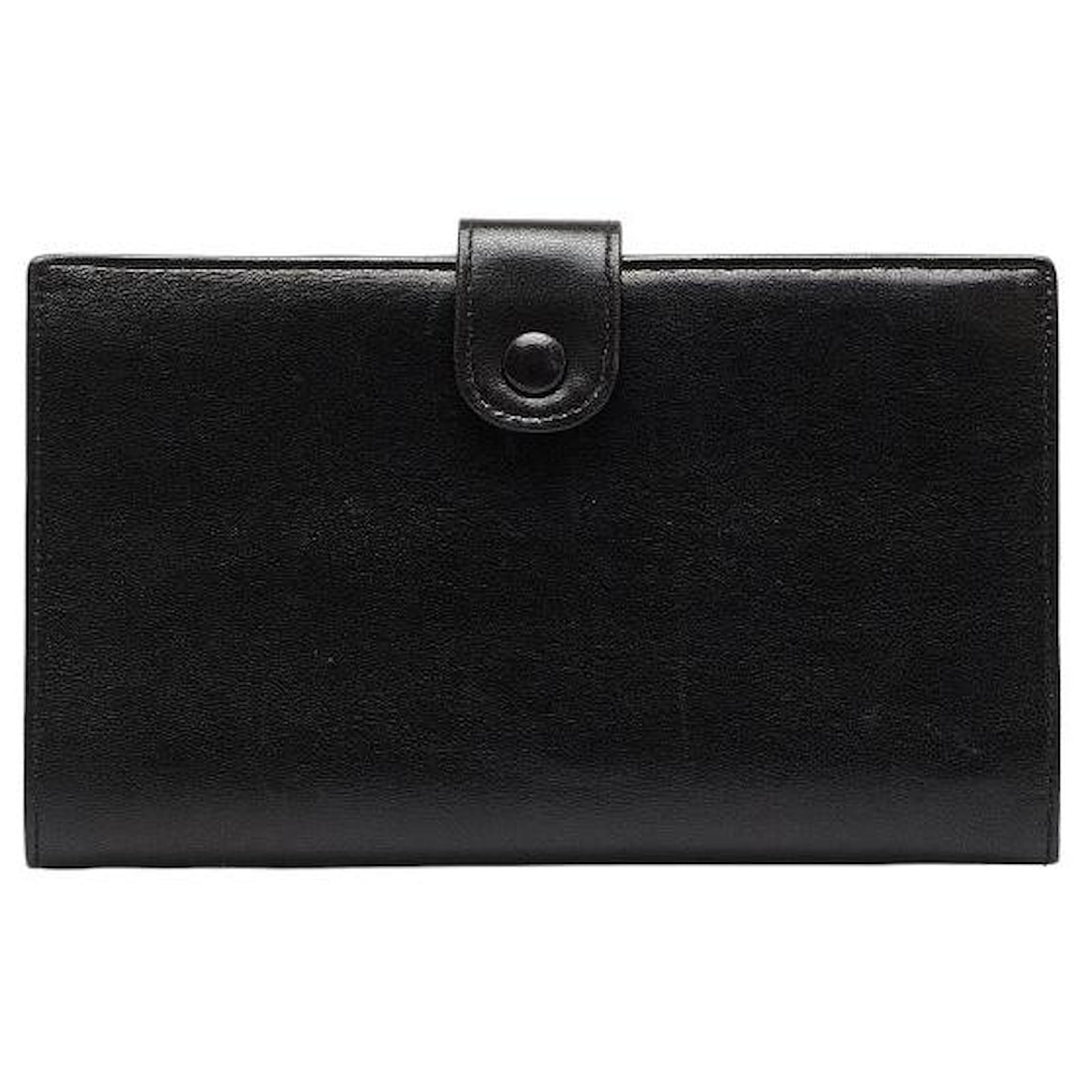 CHANEL Coco Mark Matelasse Bi-Fold Long Wallet Enamel Black 15121510 CHW072