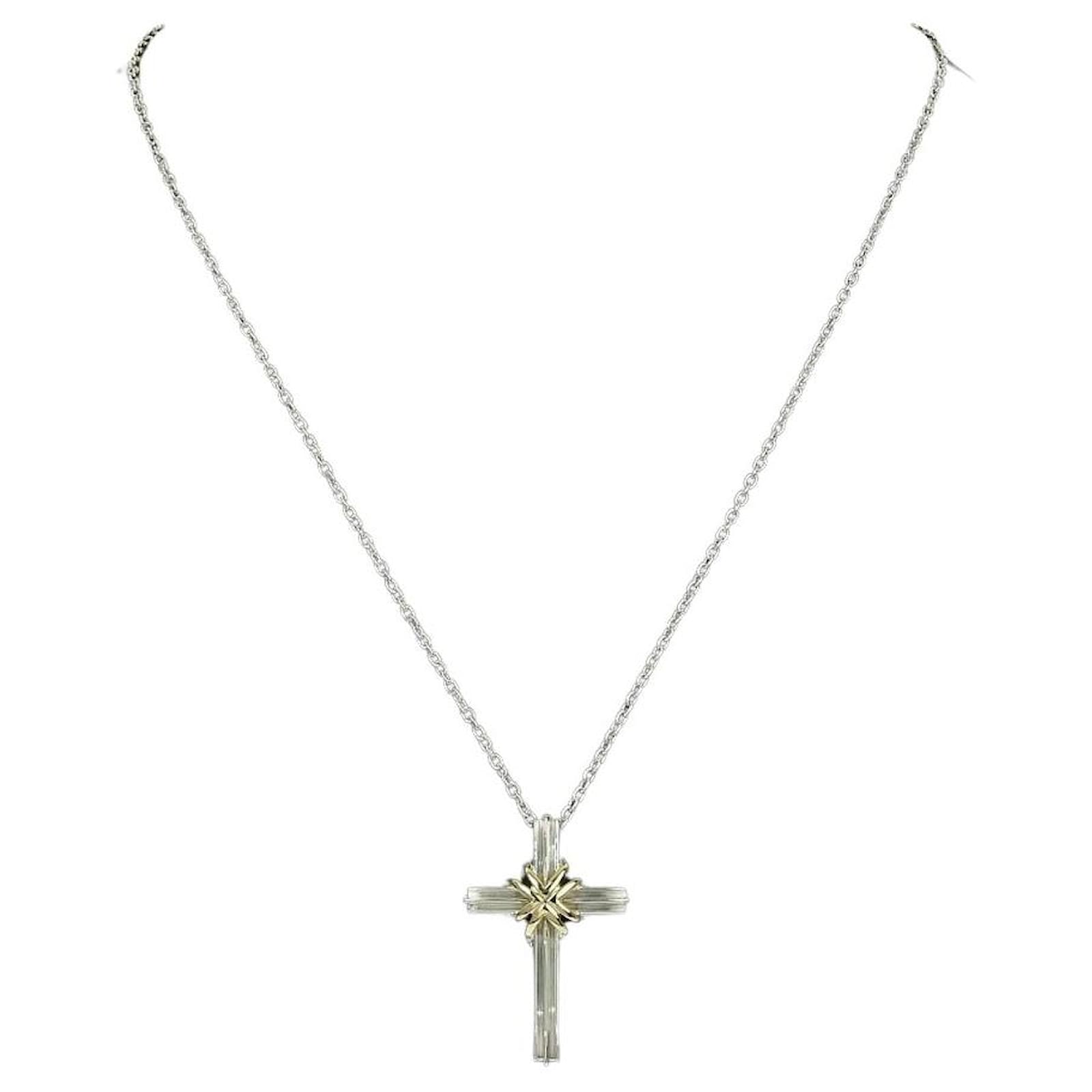 Silver cross necklace on sale tiffany